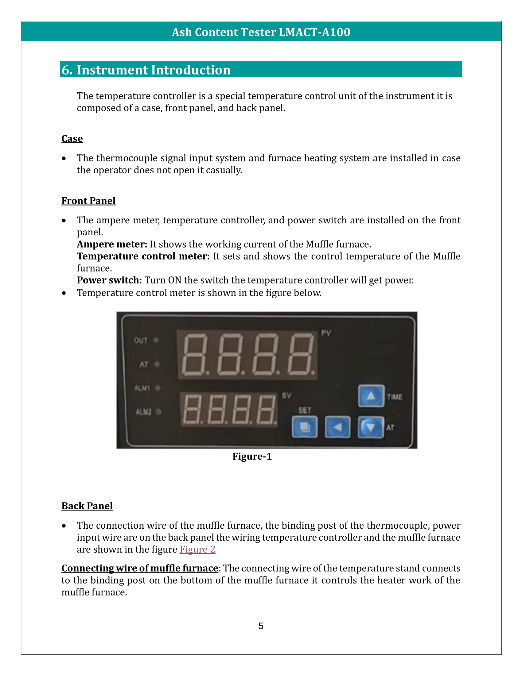 Ash Content Tester LMACT-A100 Manual