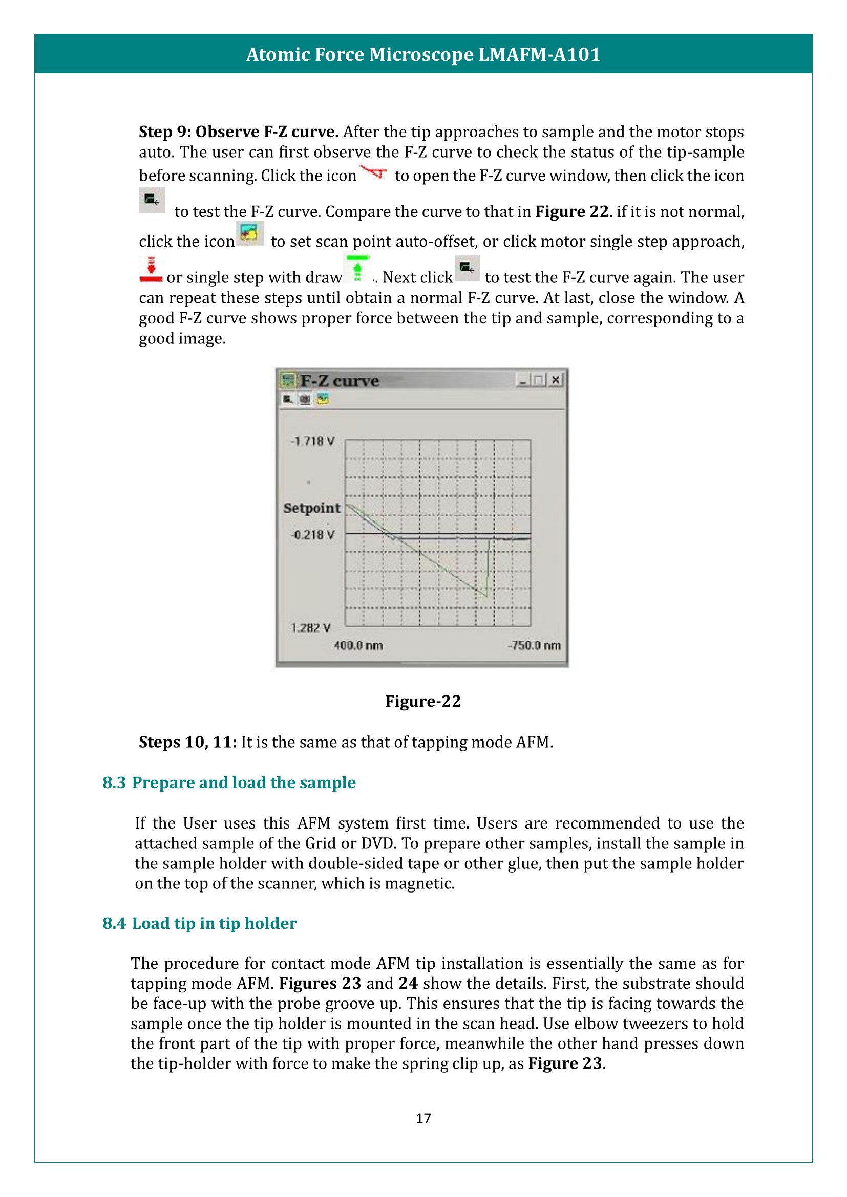 Atomic Force Microscope LMAFM-A101 Manual