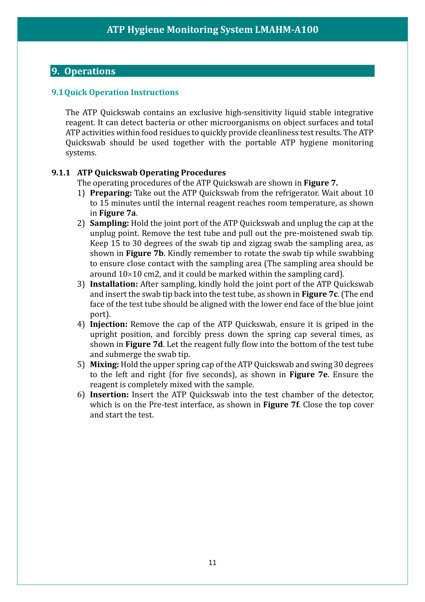 ATP Hygiene Monitoring System LMAHM-A100 Manual