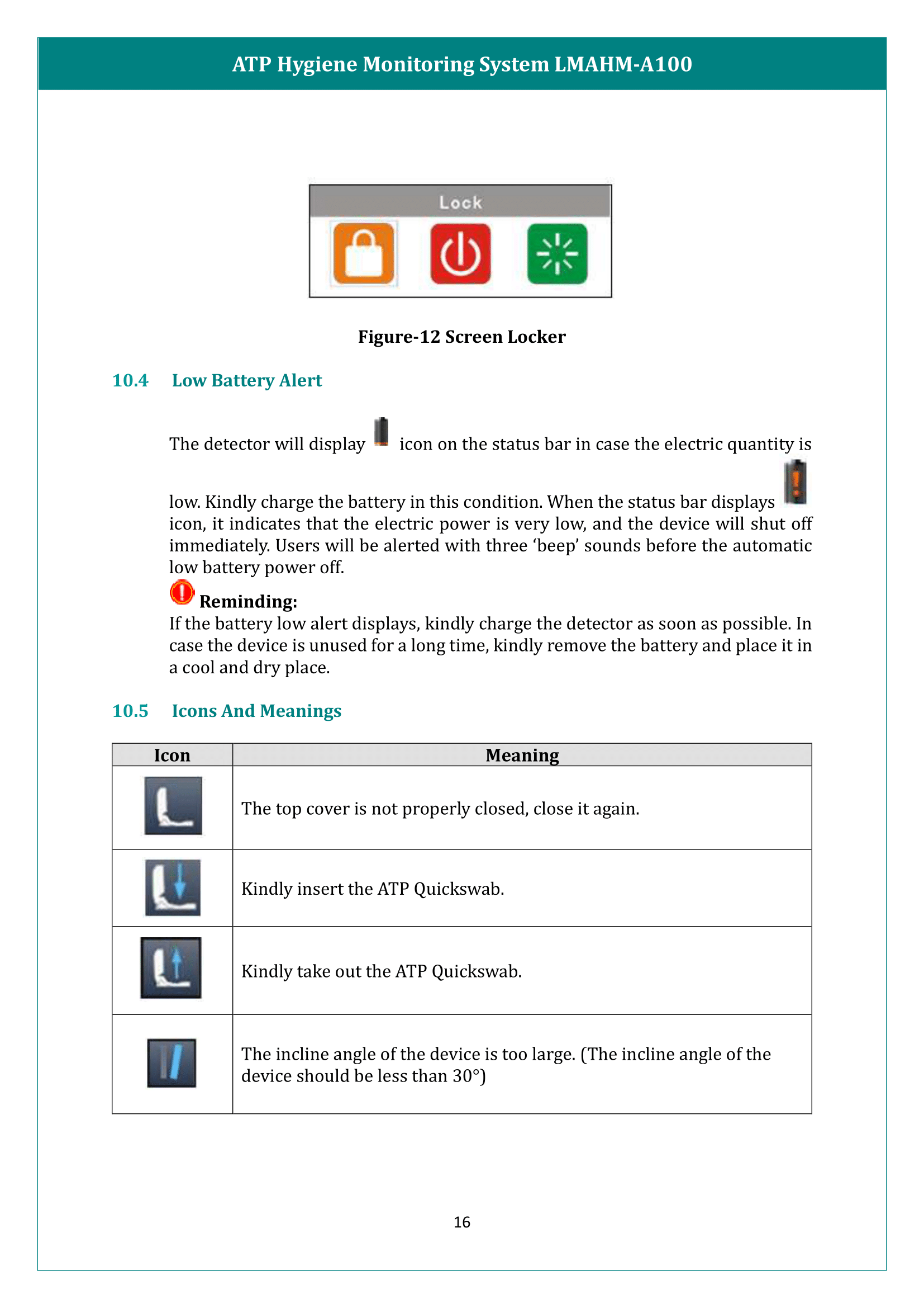 ATP Hygiene Monitoring System LMAHM-A100 Manual