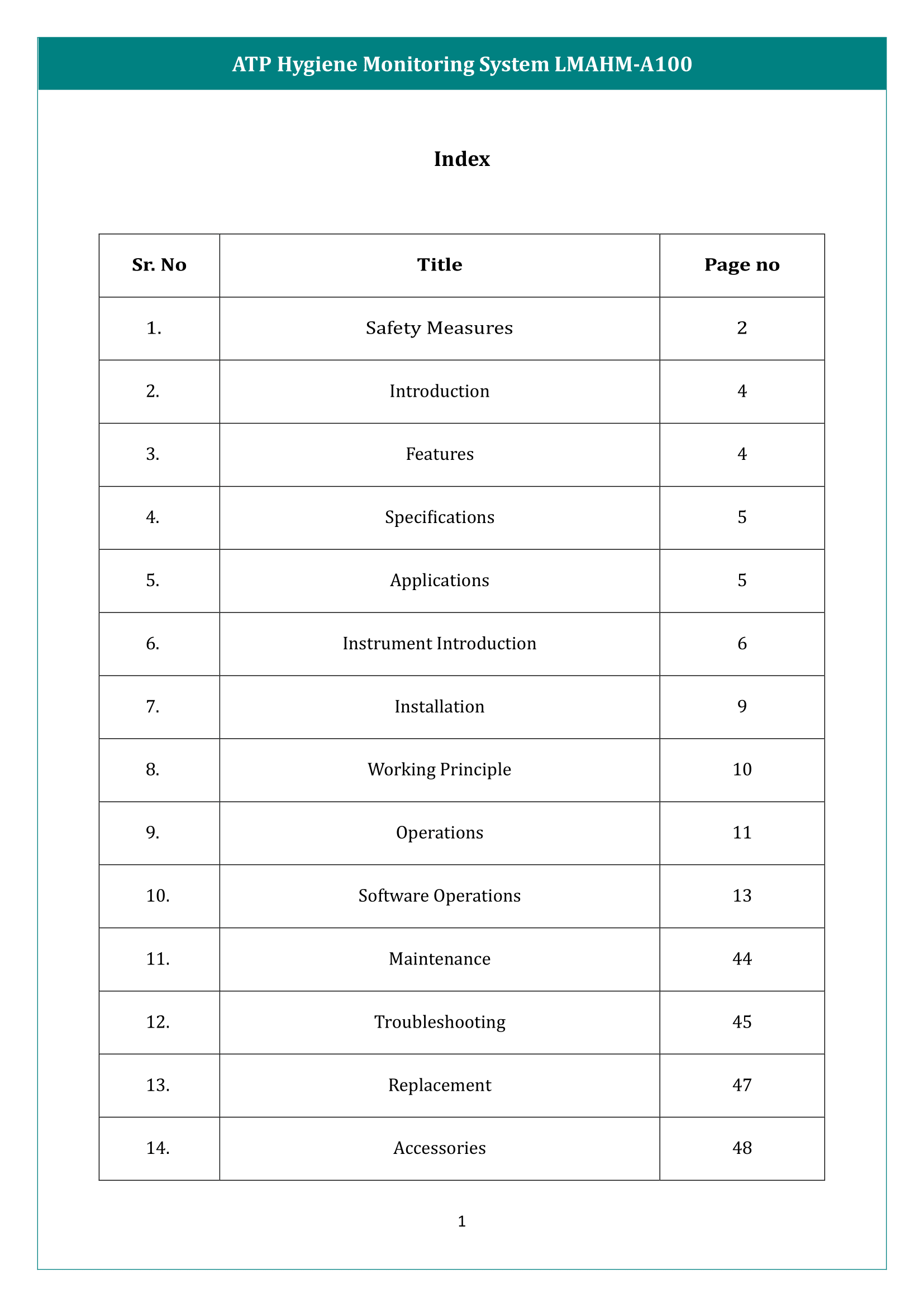 ATP Hygiene Monitoring System LMAHM-A100 Manual