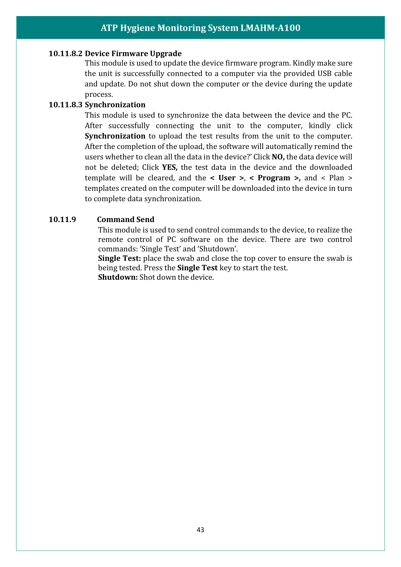 ATP Hygiene Monitoring System LMAHM-A100 Manual
