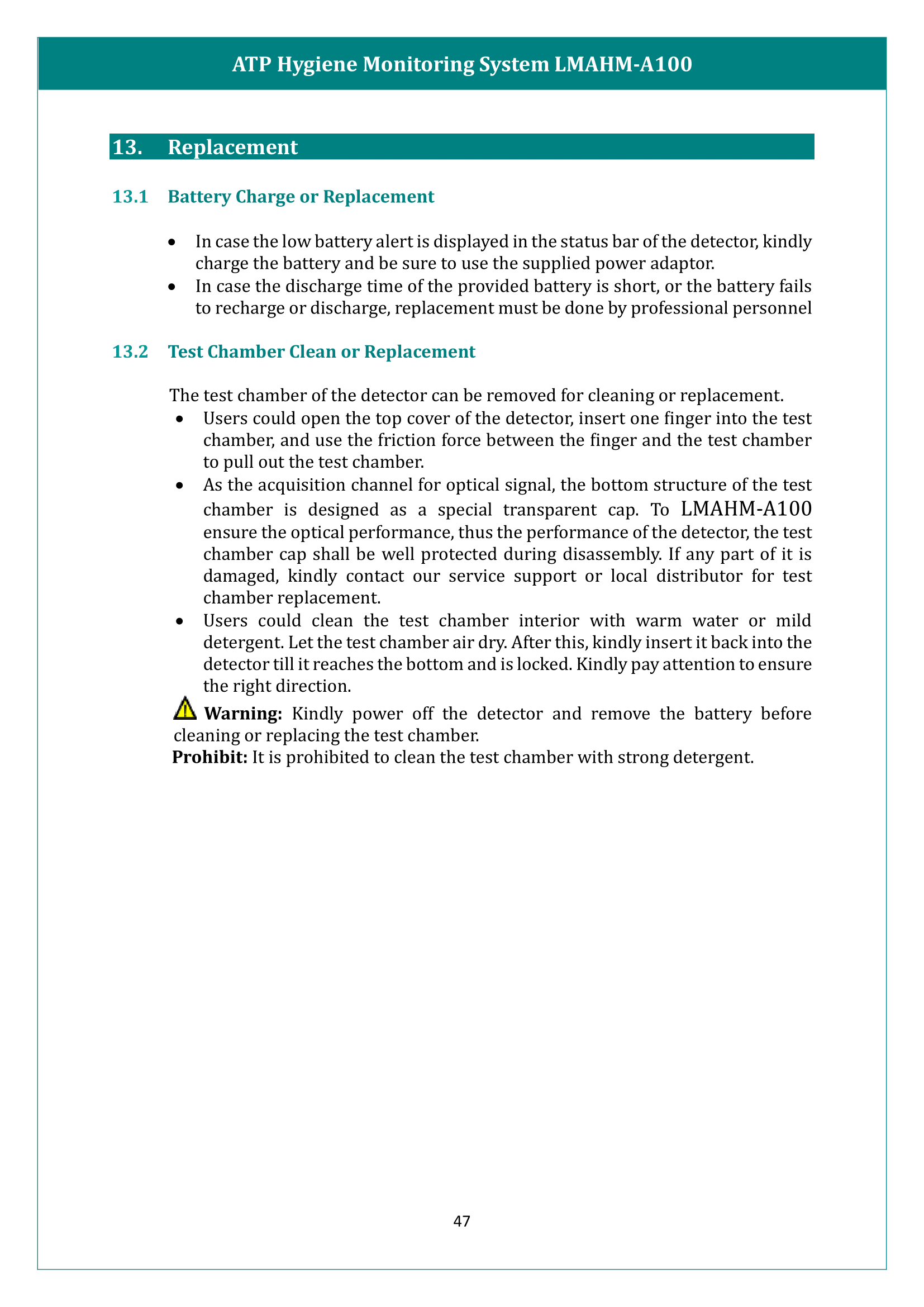 ATP Hygiene Monitoring System LMAHM-A100 Manual