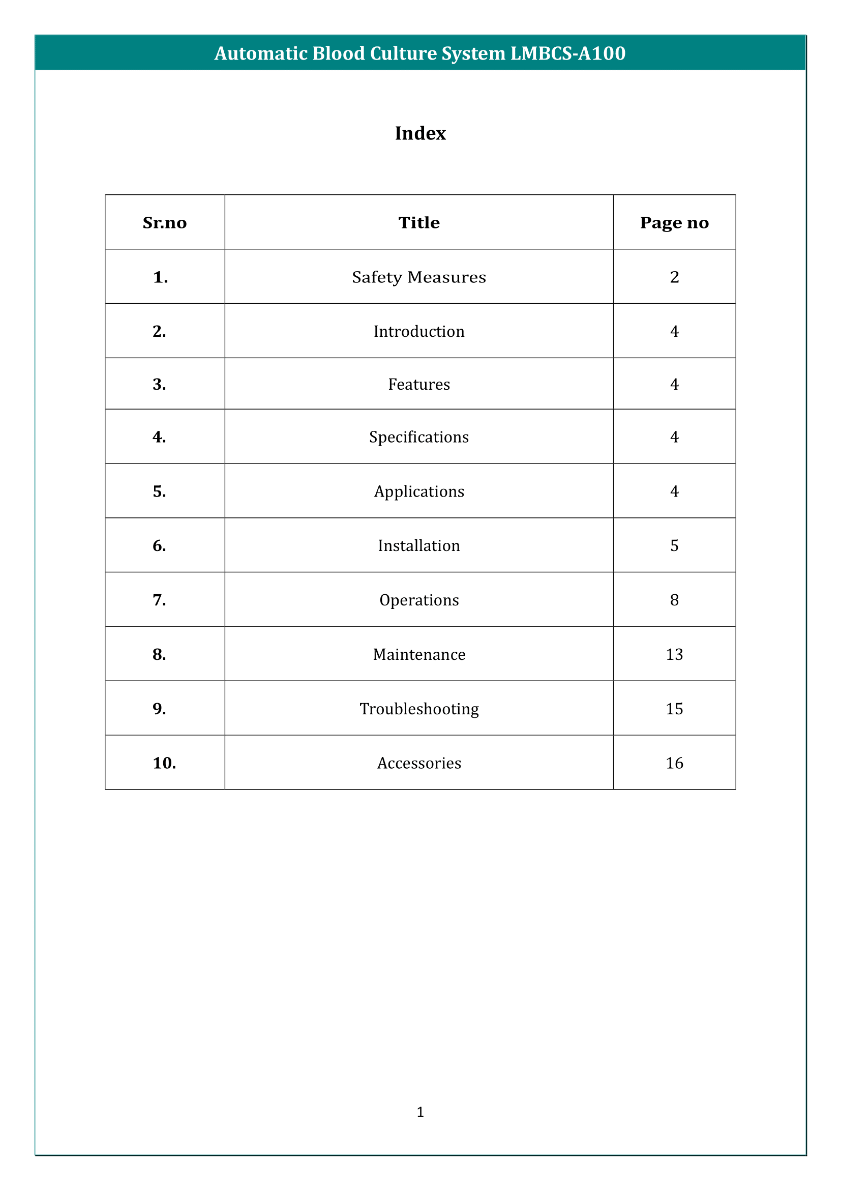Automatic Blood Culture System LMBCS-A100 Manual