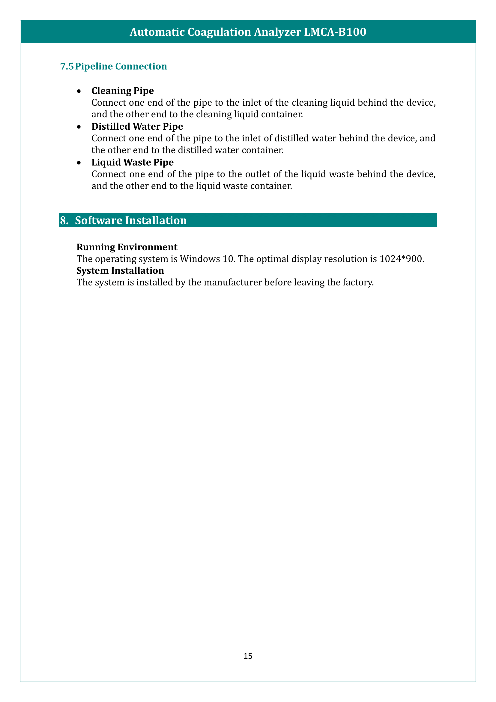 Automatic Coagulation Analyzer LMCA-B100 Manual