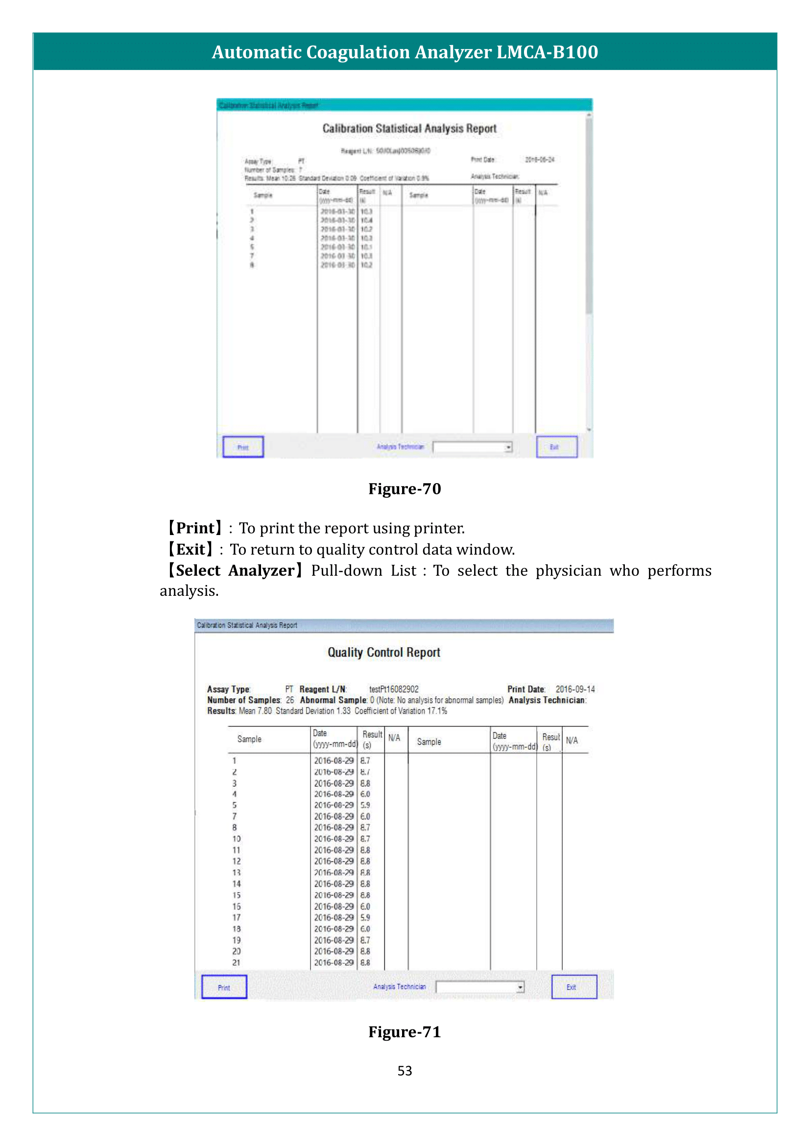 Automatic Coagulation Analyzer LMCA-B100 Manual