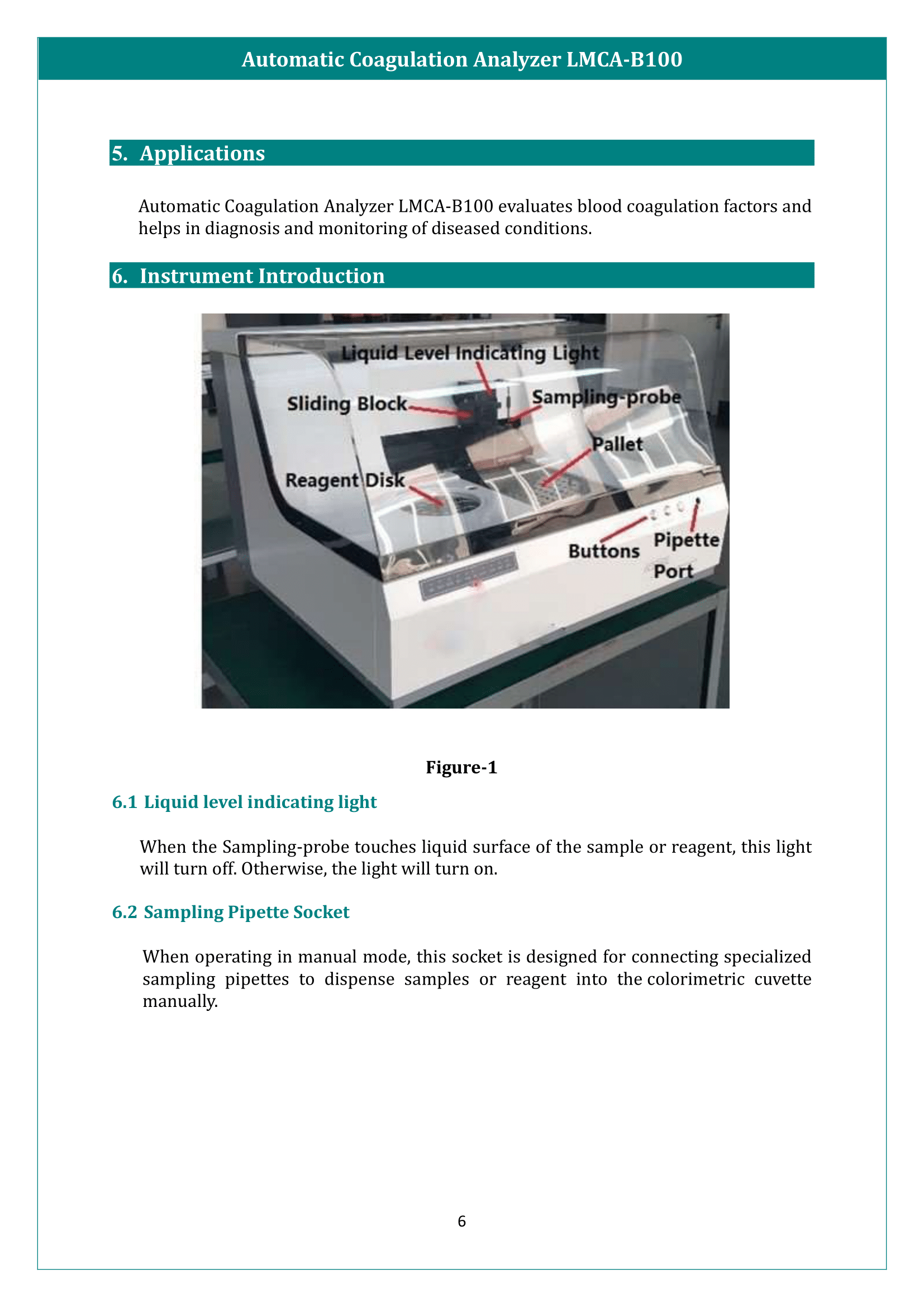 Automatic Coagulation Analyzer LMCA-B100 Manual