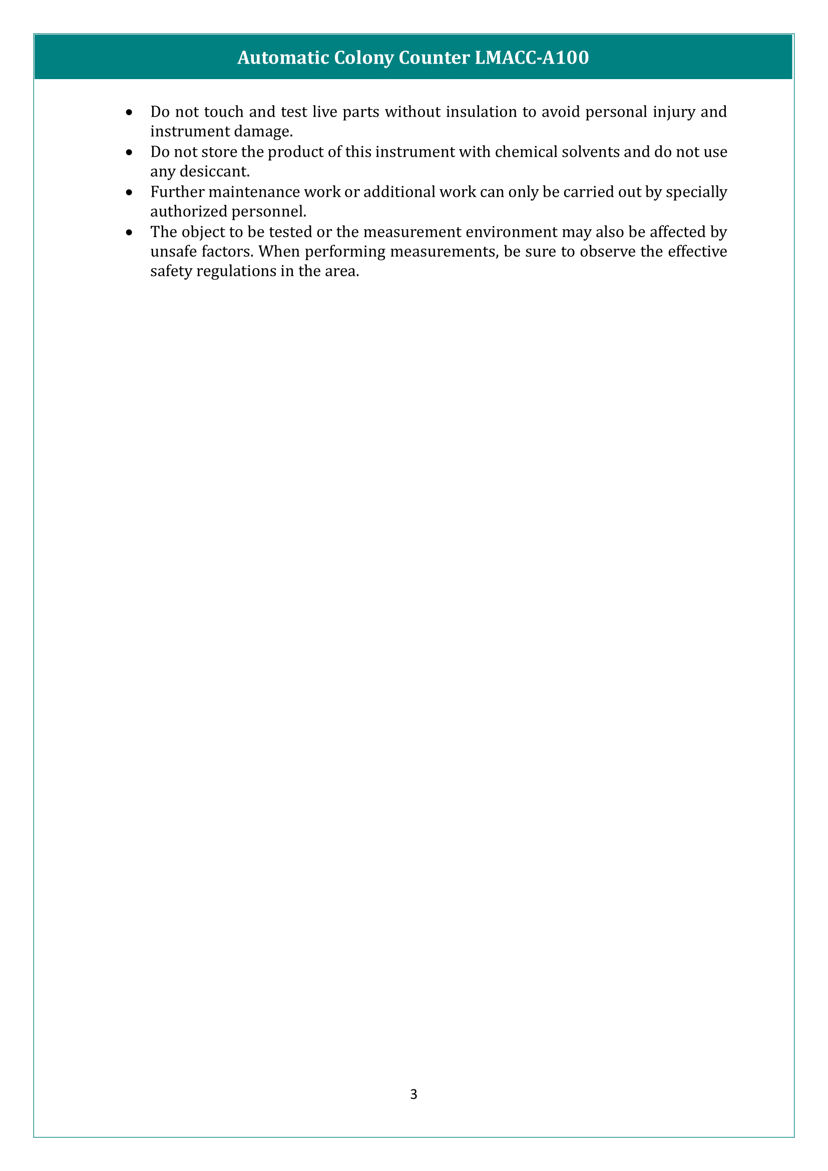 Automatic Colony Counter LMACC-A100 Manual