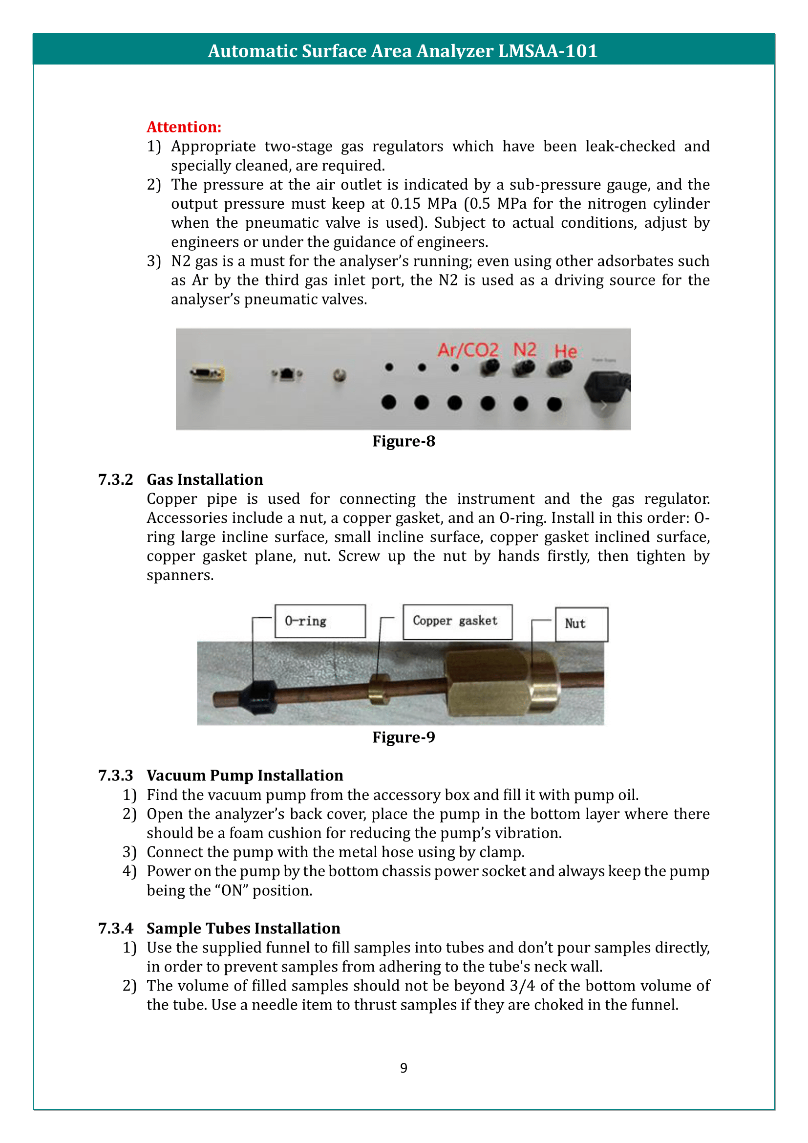 Automatic Surface Area Analyzer LMSAA-101 Manual