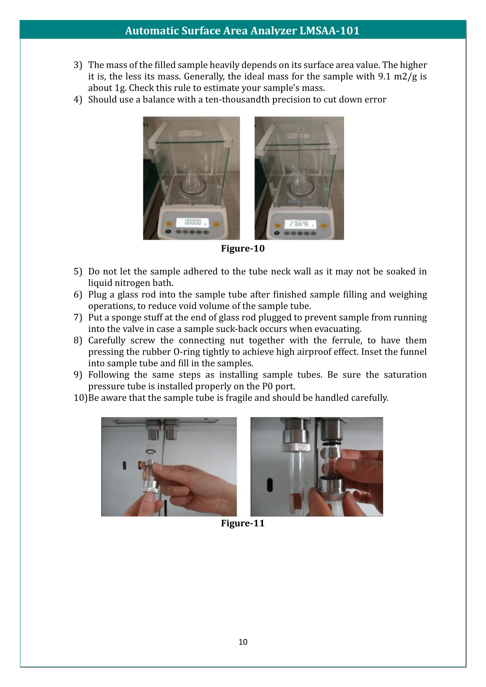Automatic Surface Area Analyzer LMSAA-101 Manual