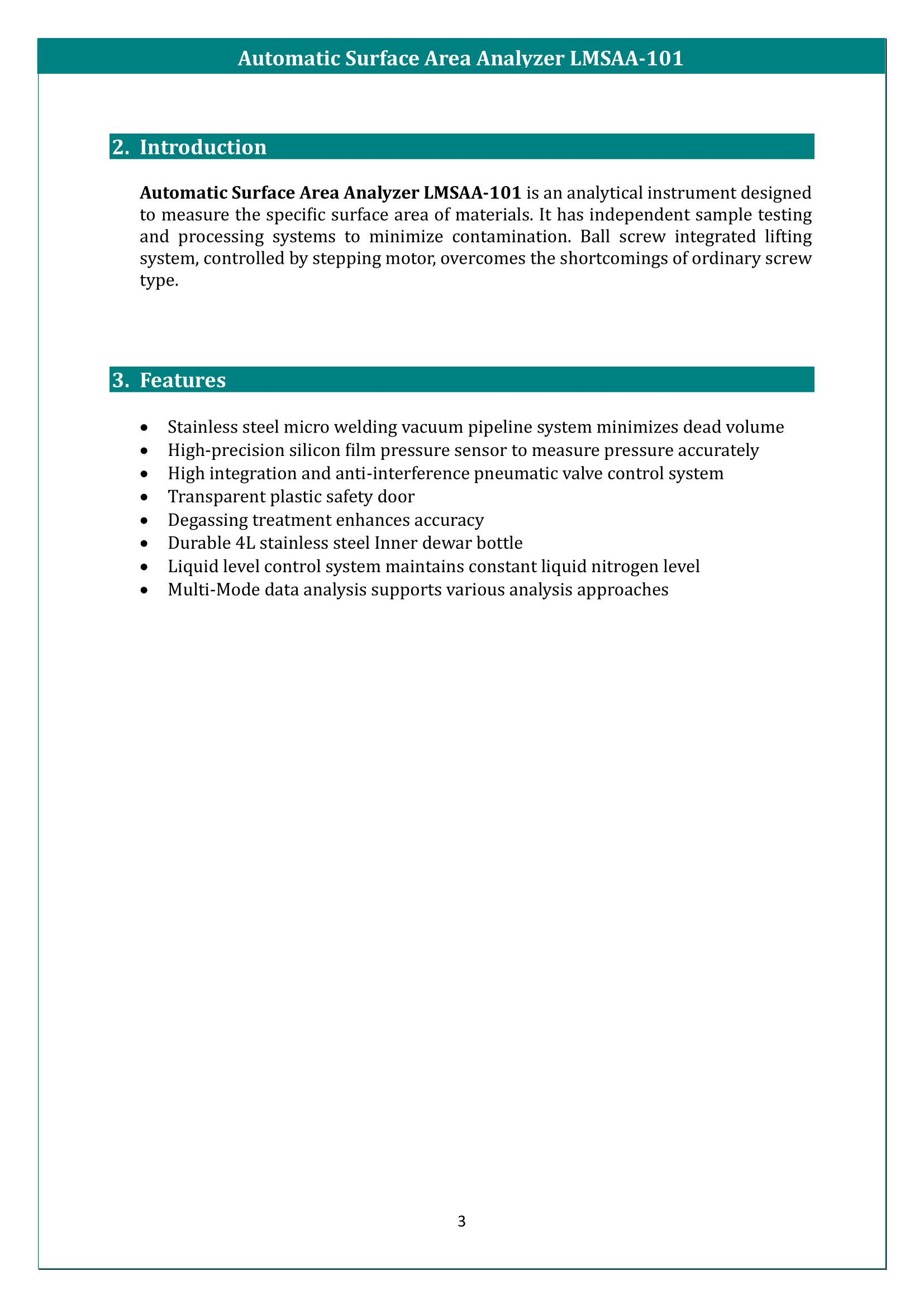 Automatic Surface Area Analyzer LMSAA-101 Manual