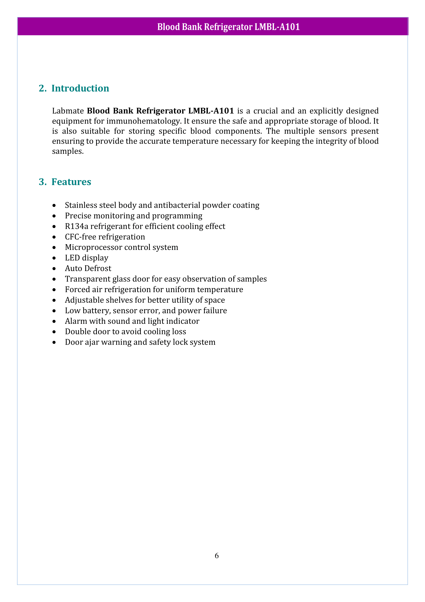 Blood Bank Refrigerator LMBL-A101 Manual