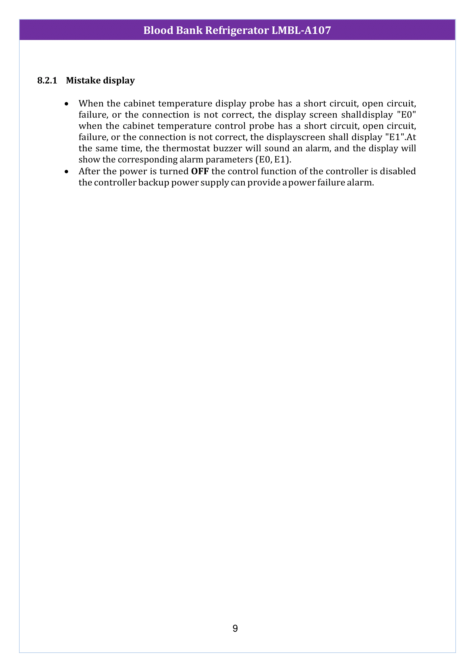 Blood Bank Refrigerator LMBL-A107 Manual