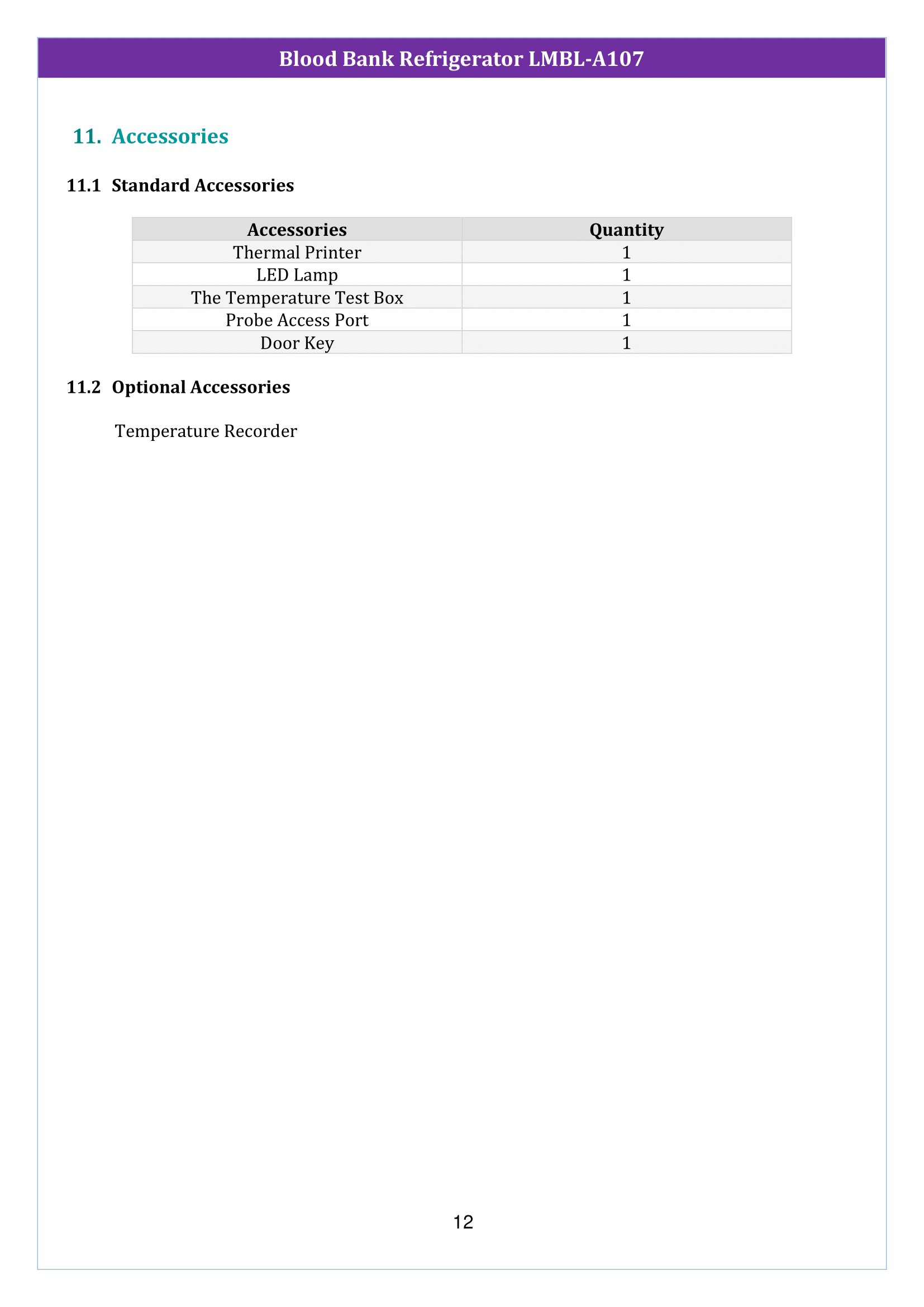 Blood Bank Refrigerator LMBL-A107 Manual