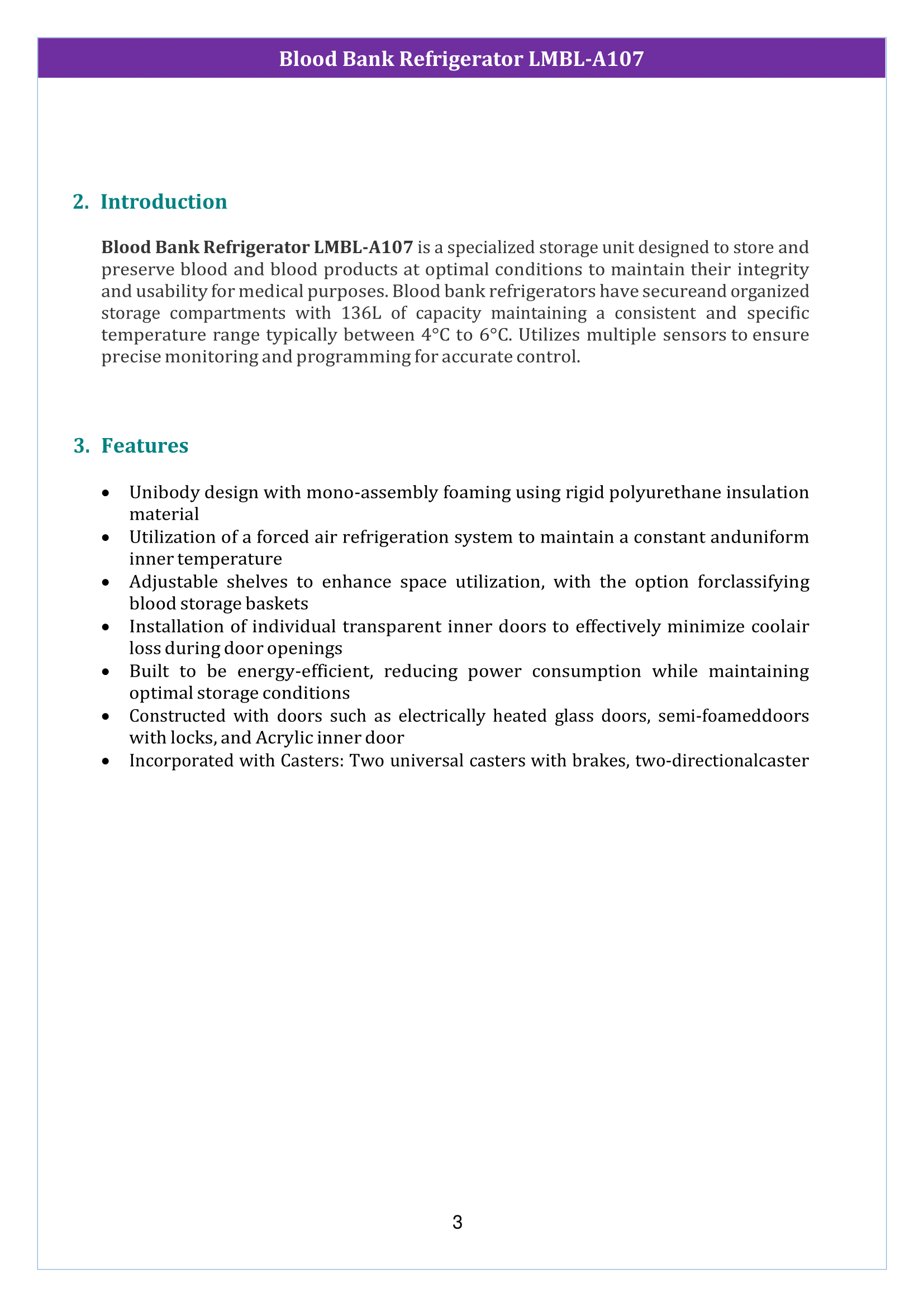 Blood Bank Refrigerator LMBL-A107 Manual