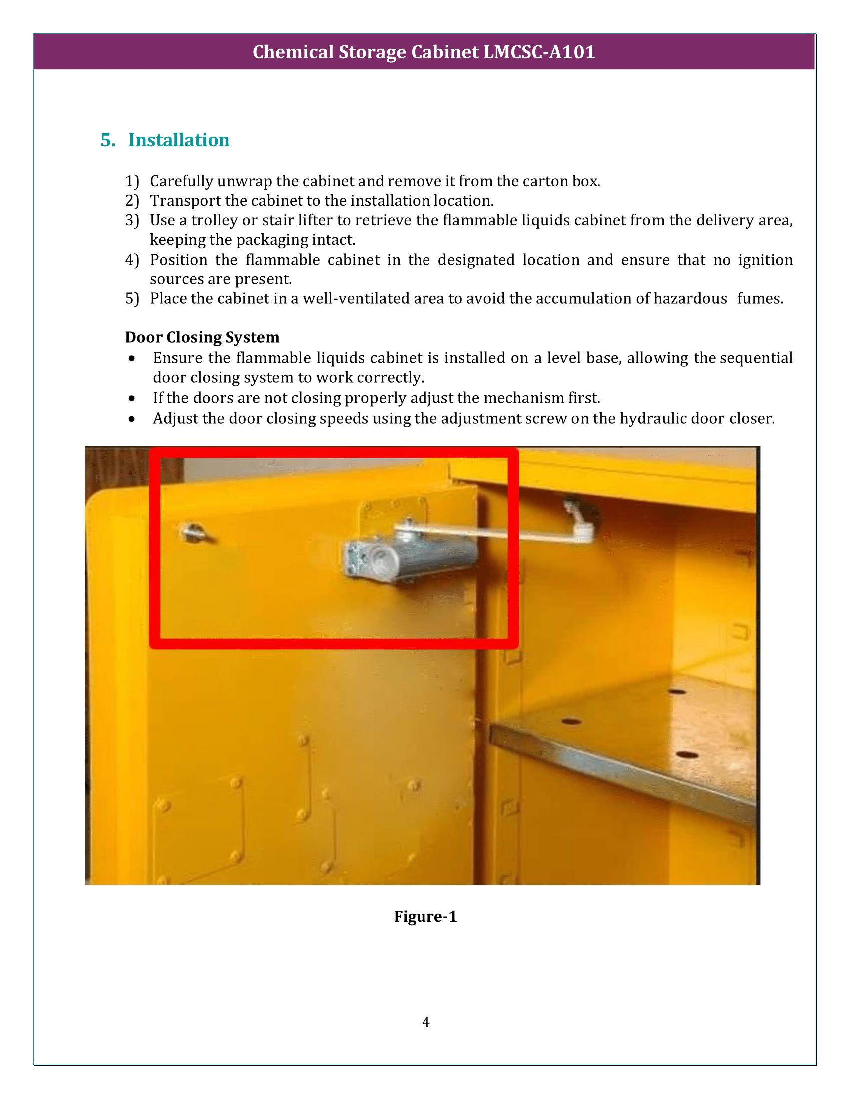 Chemical Storage Cabinet LMCSC-A101 Manual