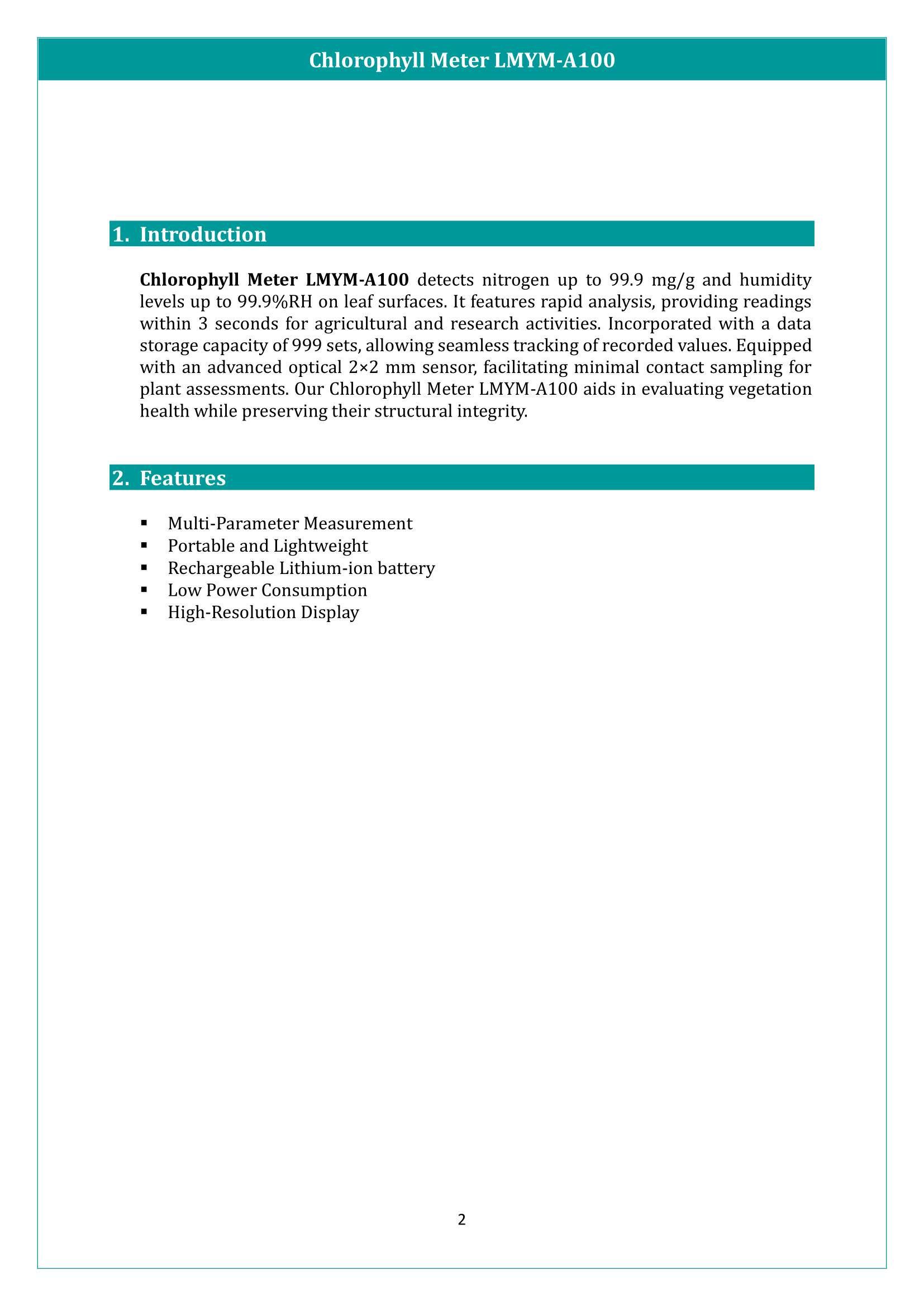 Chlorophyll Meter LMYM-A100 Manual