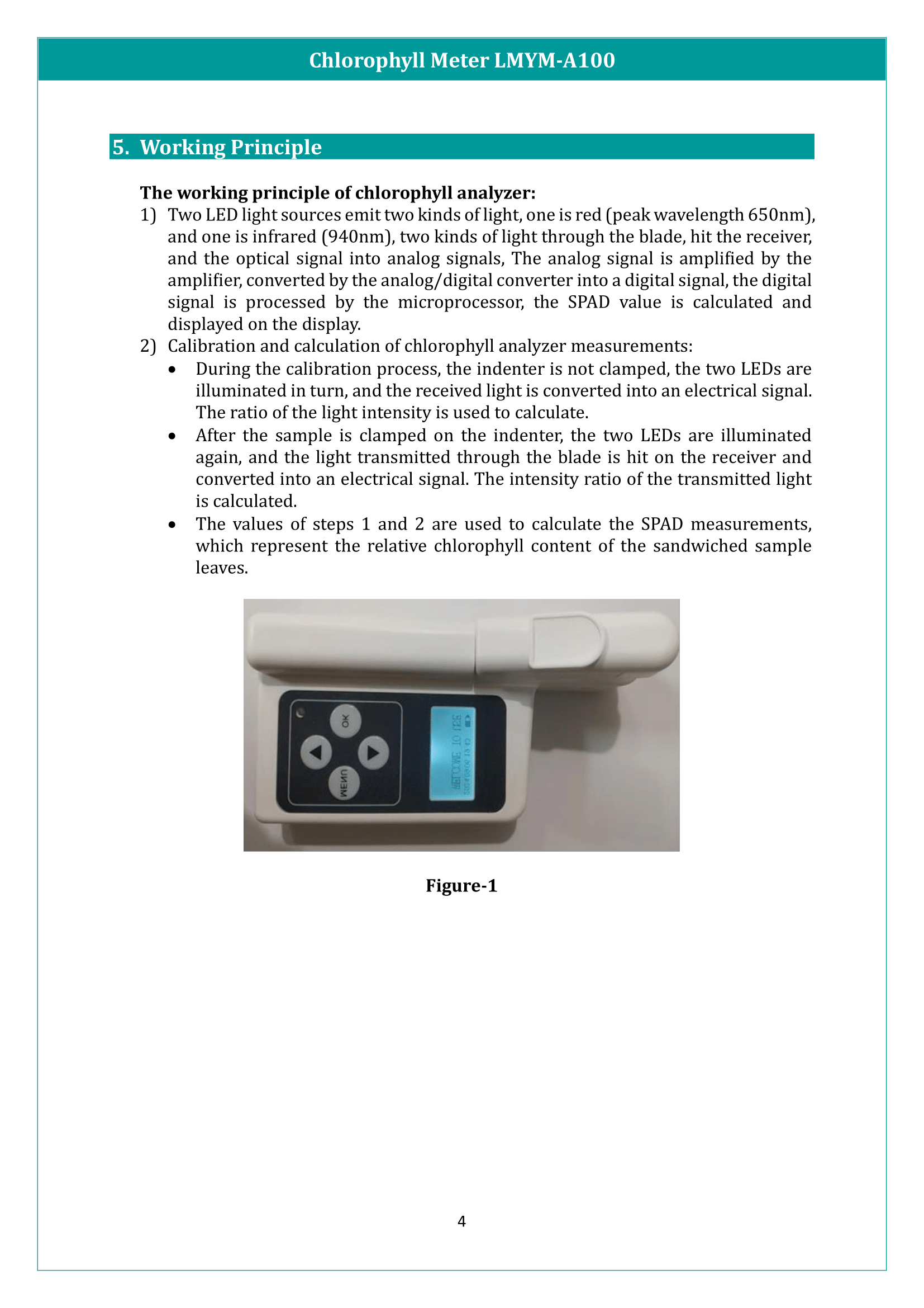 Chlorophyll Meter LMYM-A100 Manual