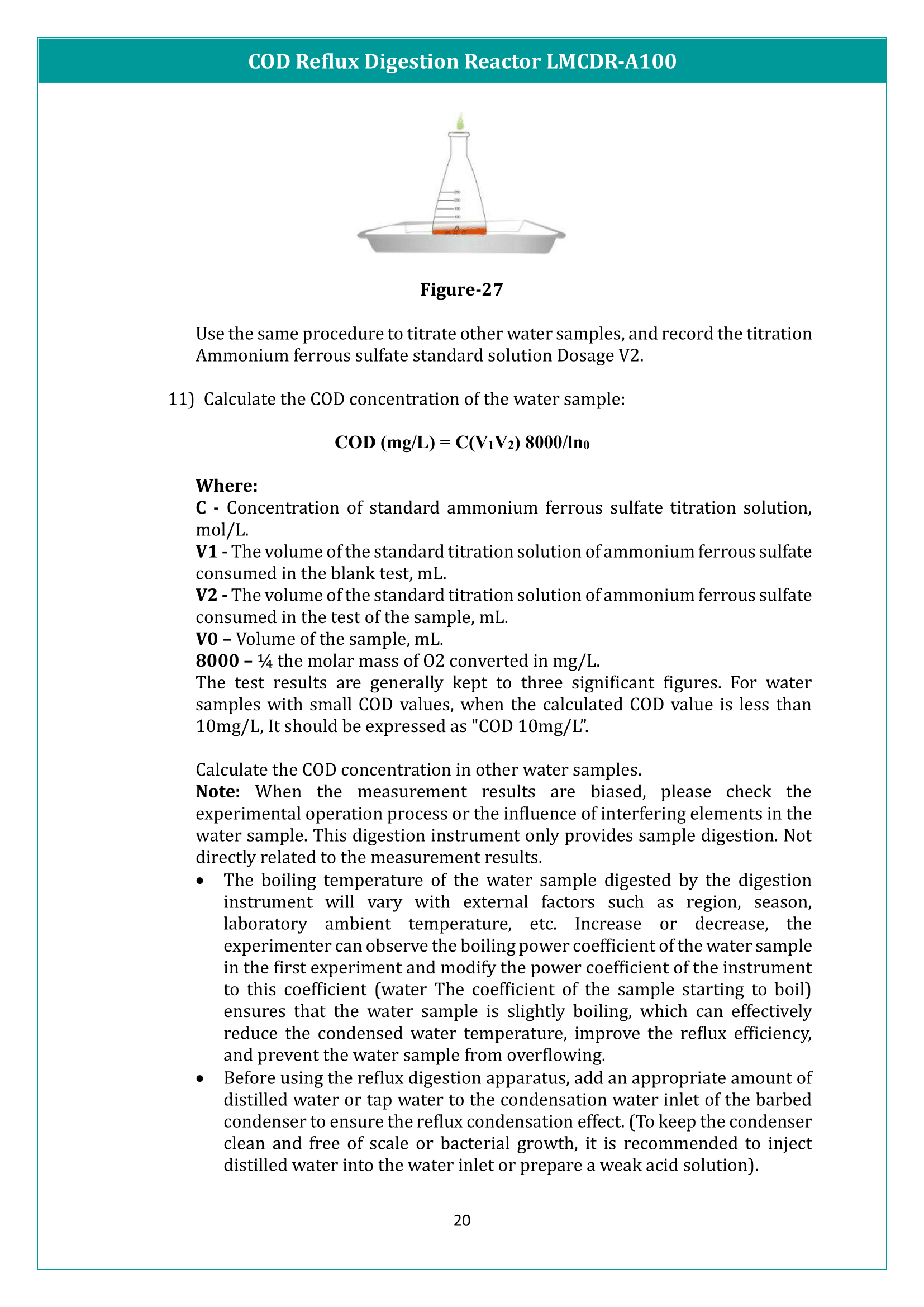 COD Reflux Digestion Reactor LMCDR-A100 Manual