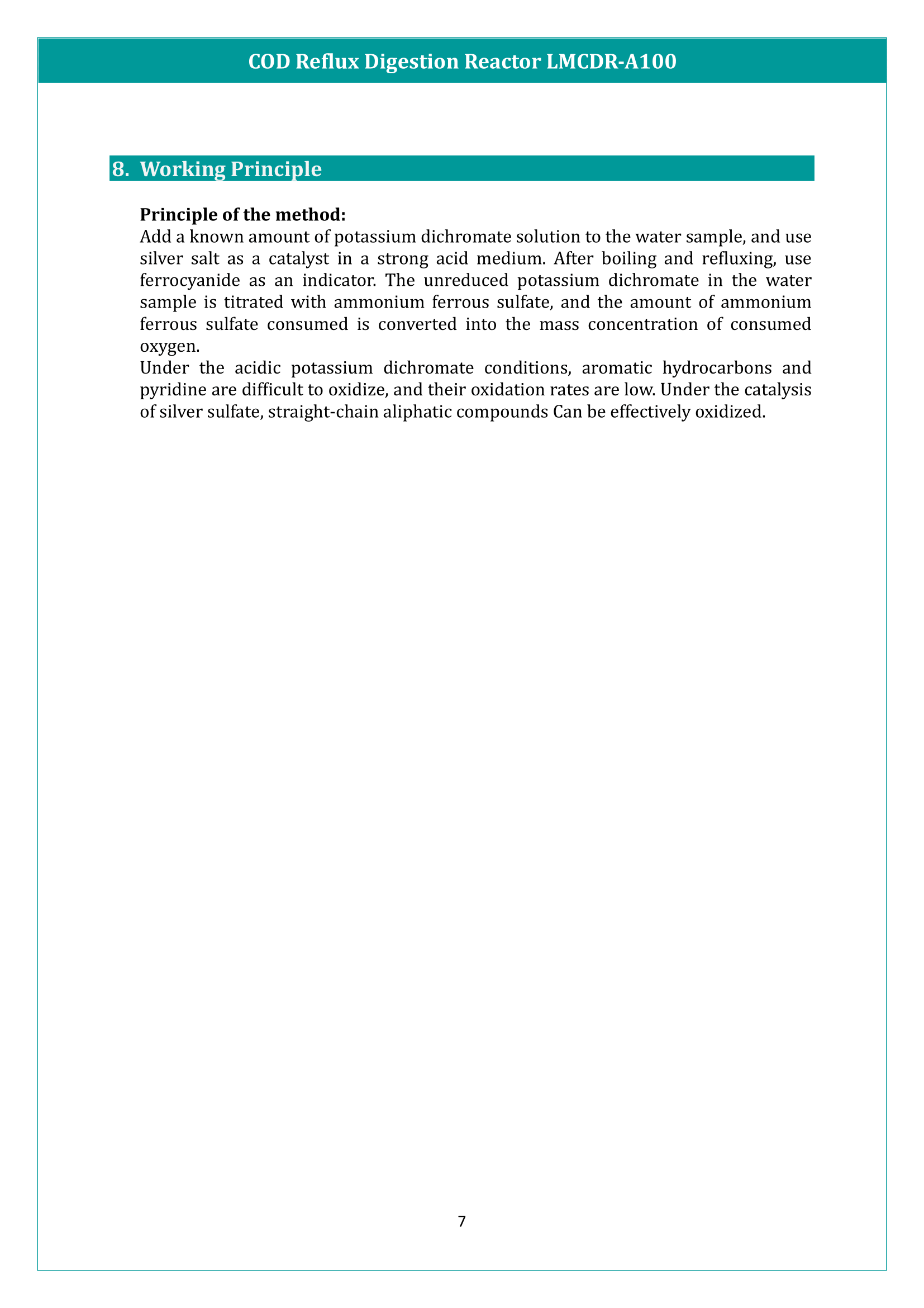 COD Reflux Digestion Reactor LMCDR-A100 Manual