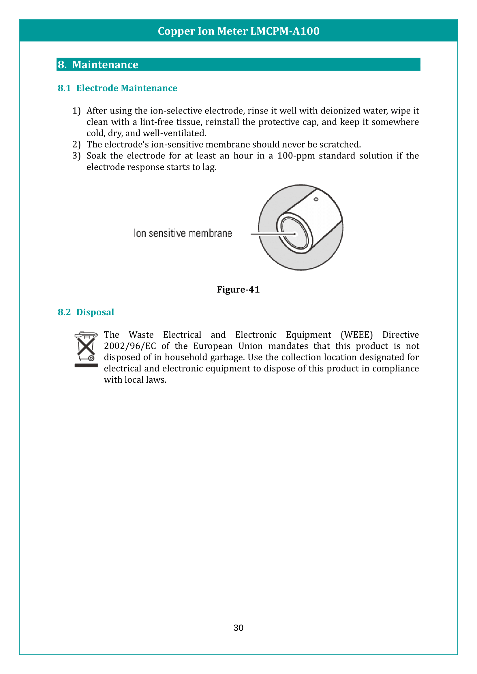 Copper Ion Meter LMCPM-A100 Manual