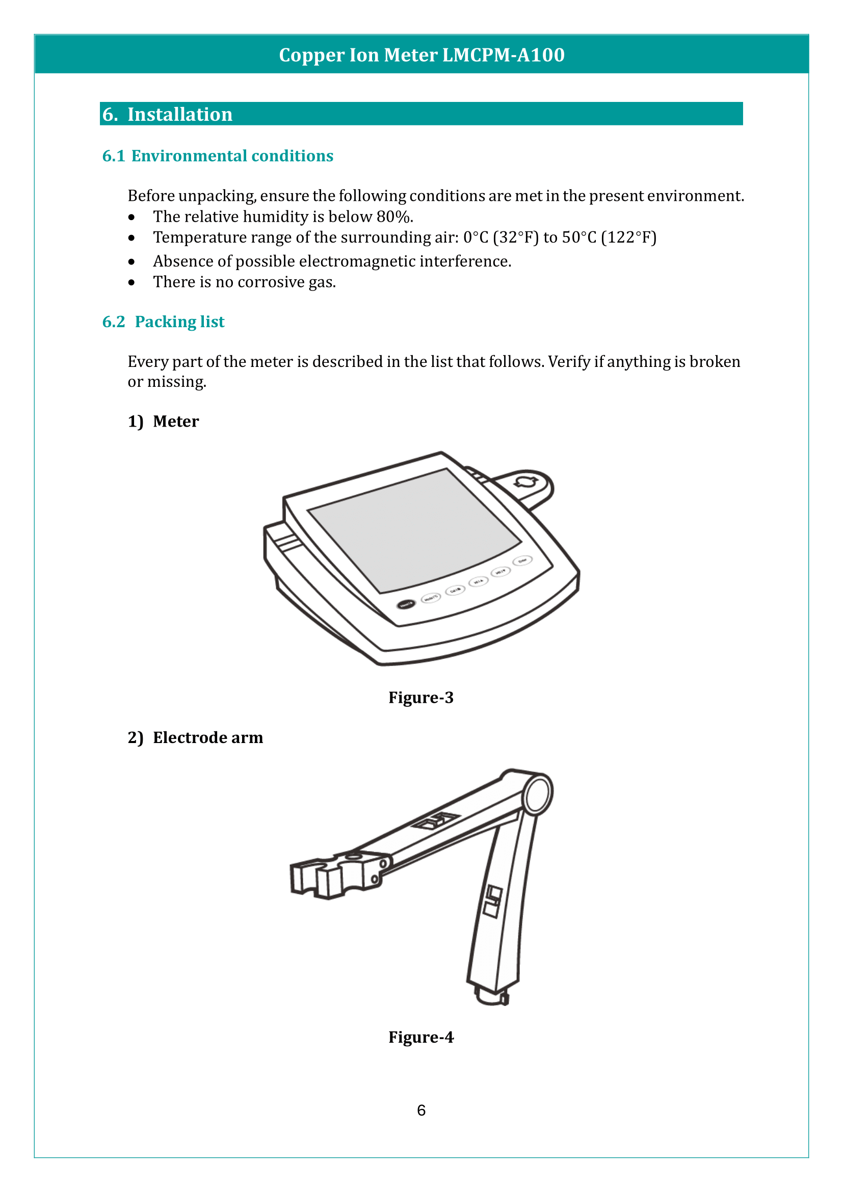 Copper Ion Meter LMCPM-A100 Manual
