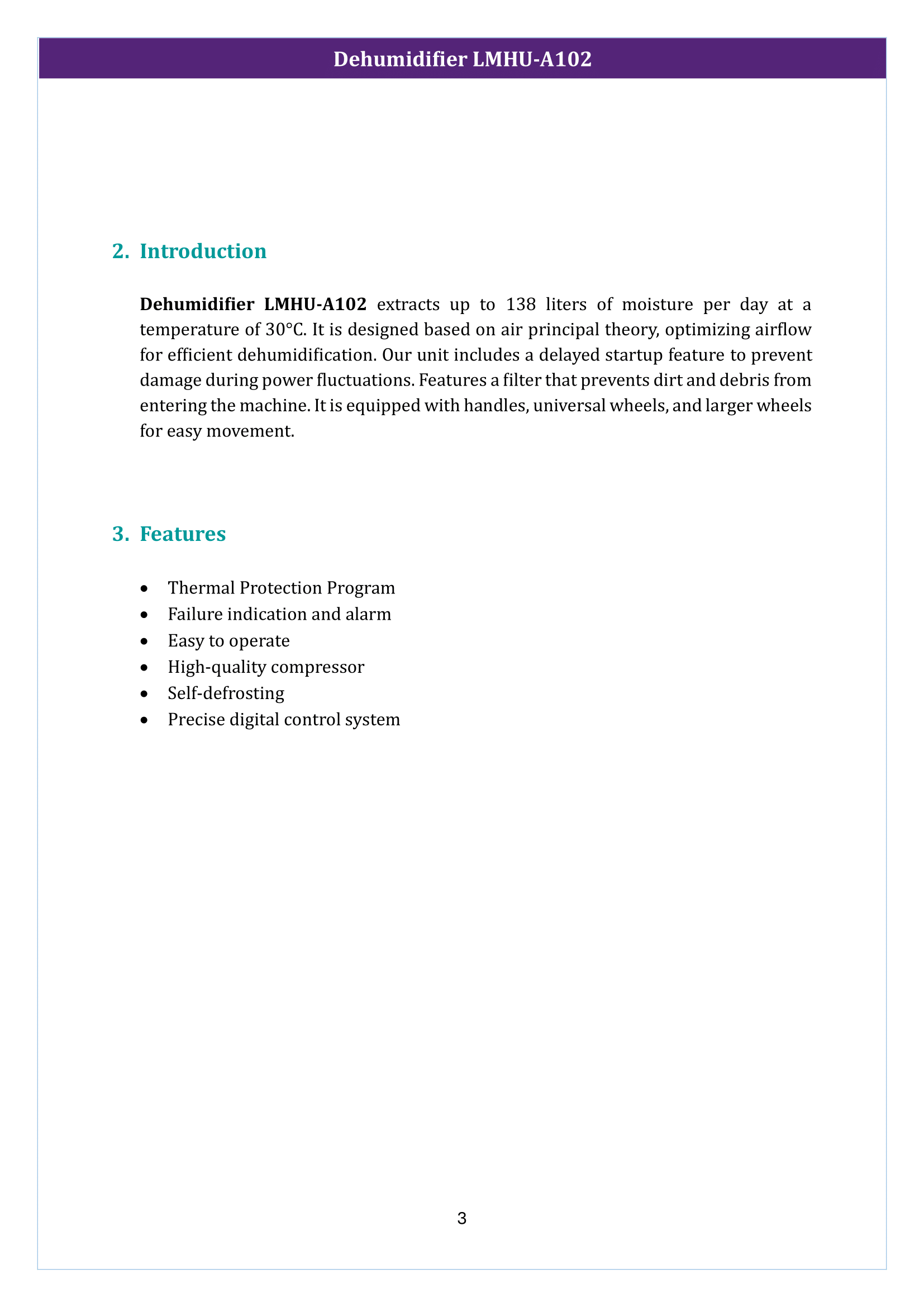 Dehumidifier LMHU-A102 Manual