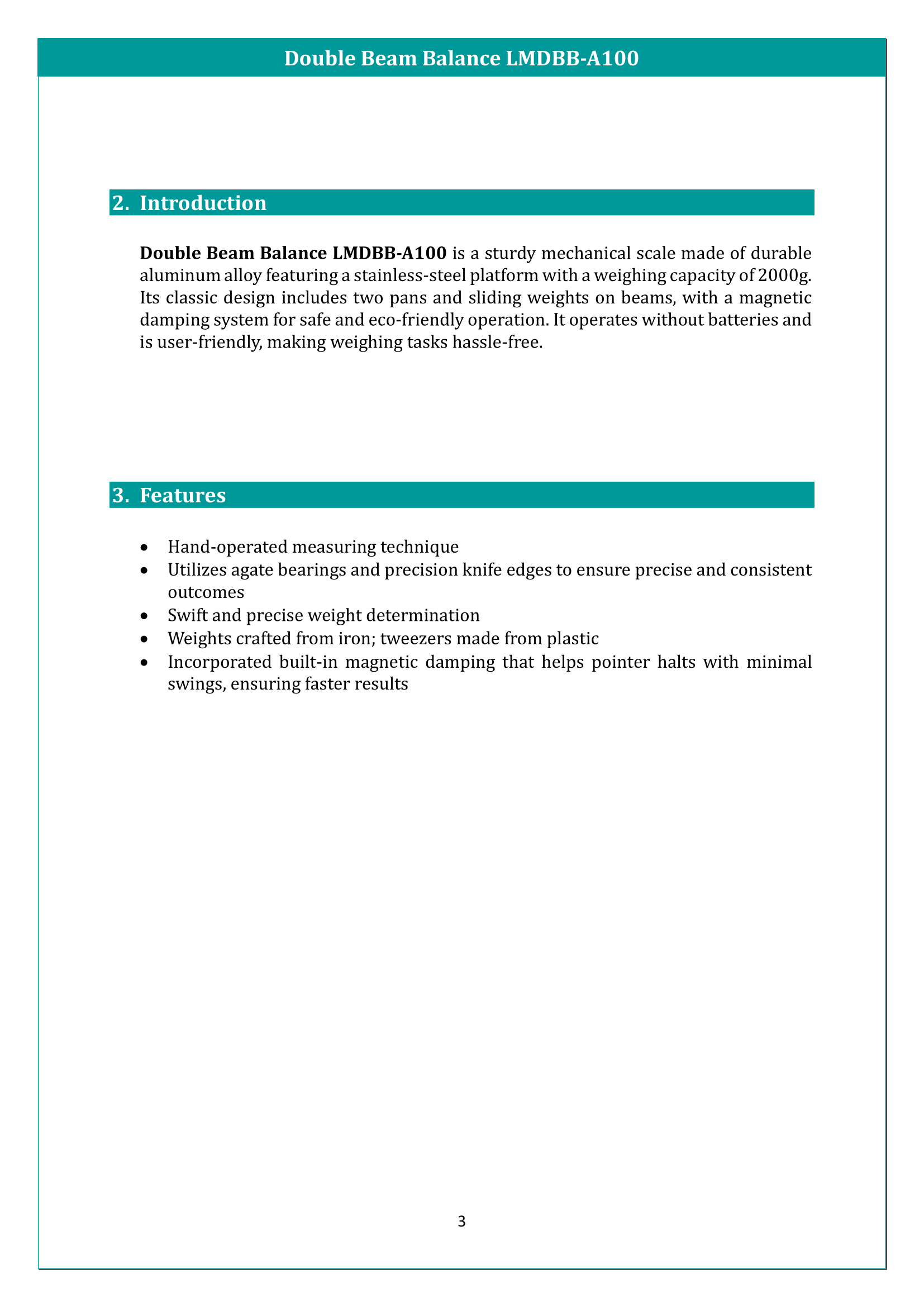 Double Beam Balance LMDBB-A100 Manual