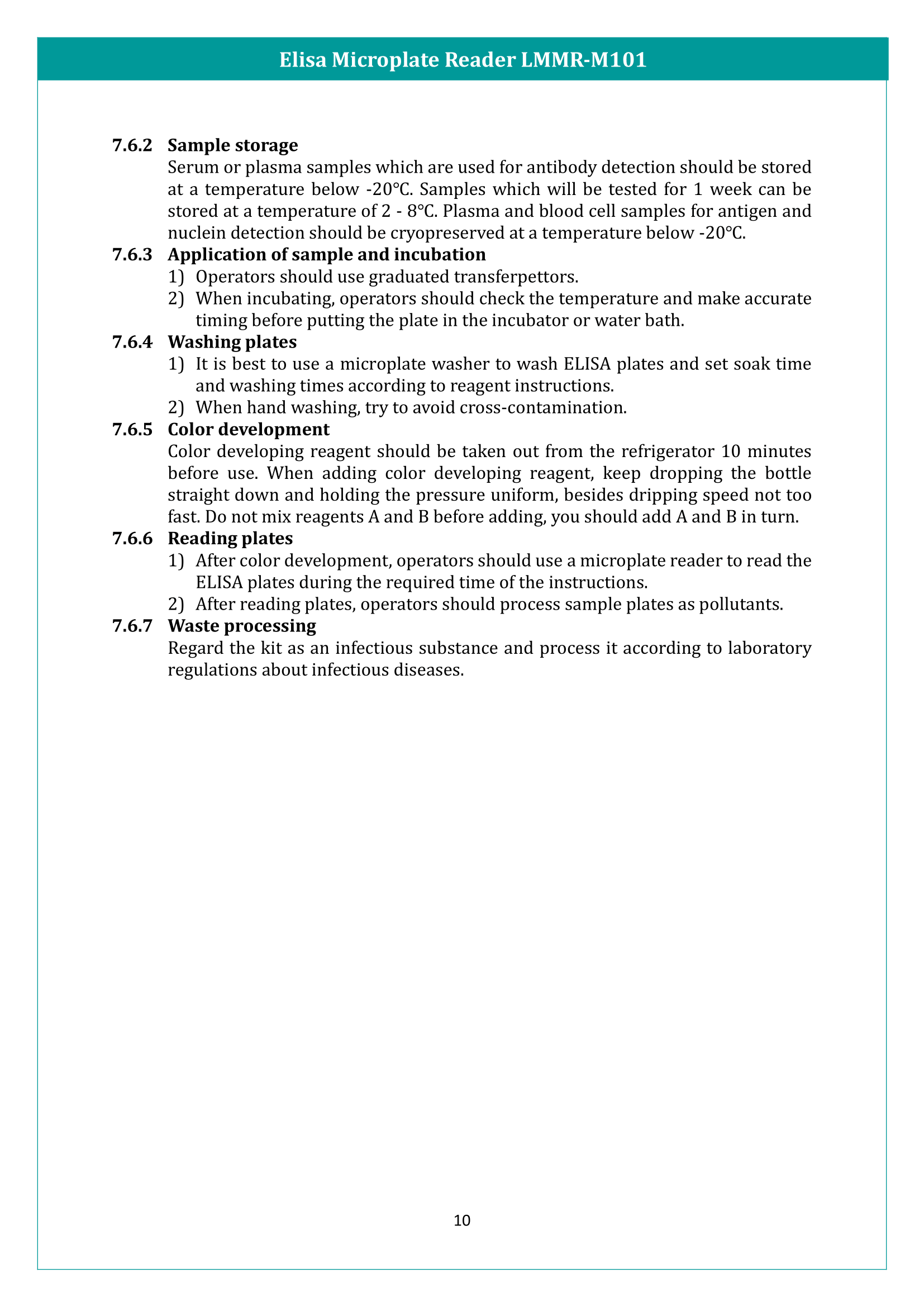 ELISA Microplate Reader LMMR-M101 Manual