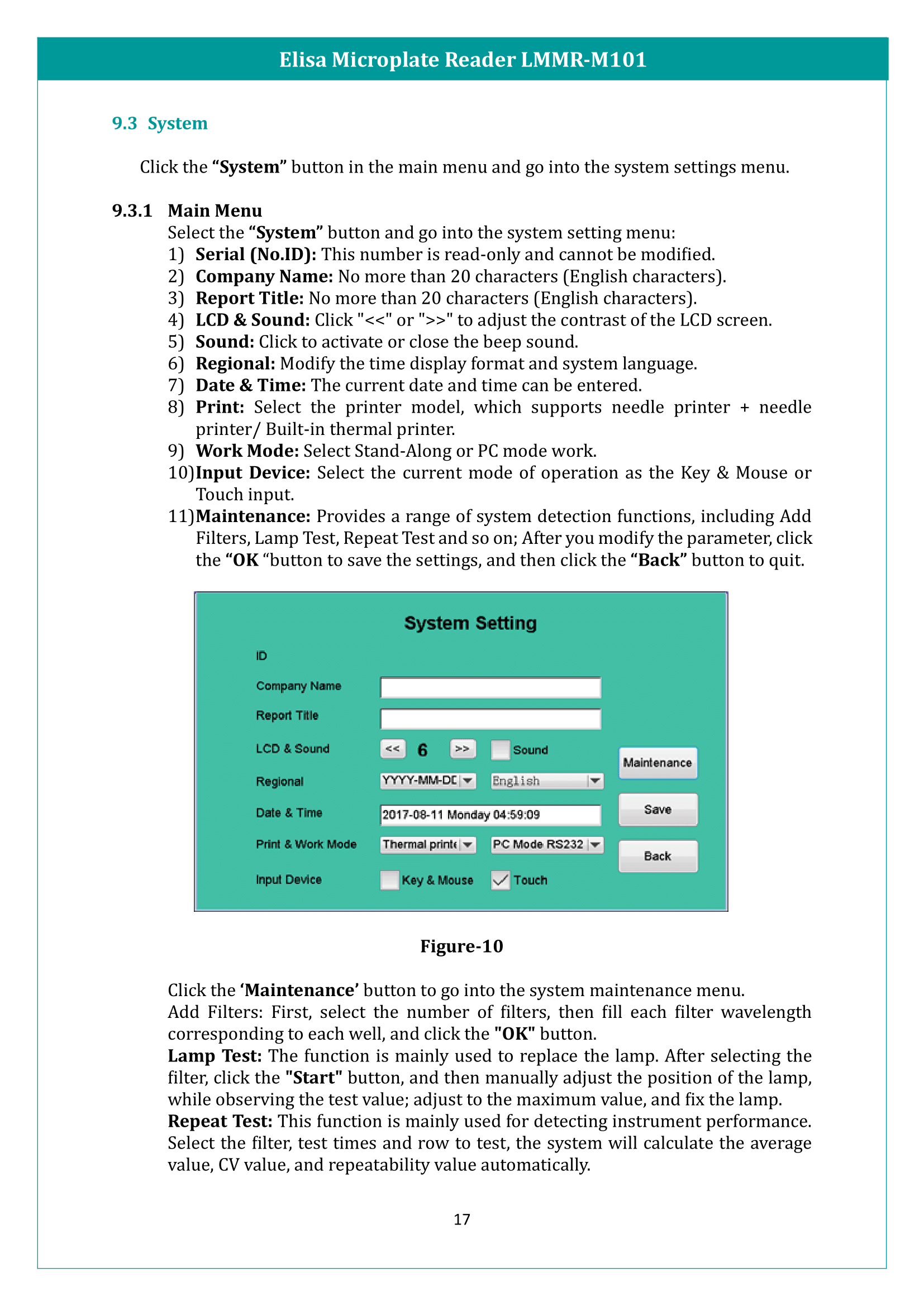 ELISA Microplate Reader LMMR-M101 Manual