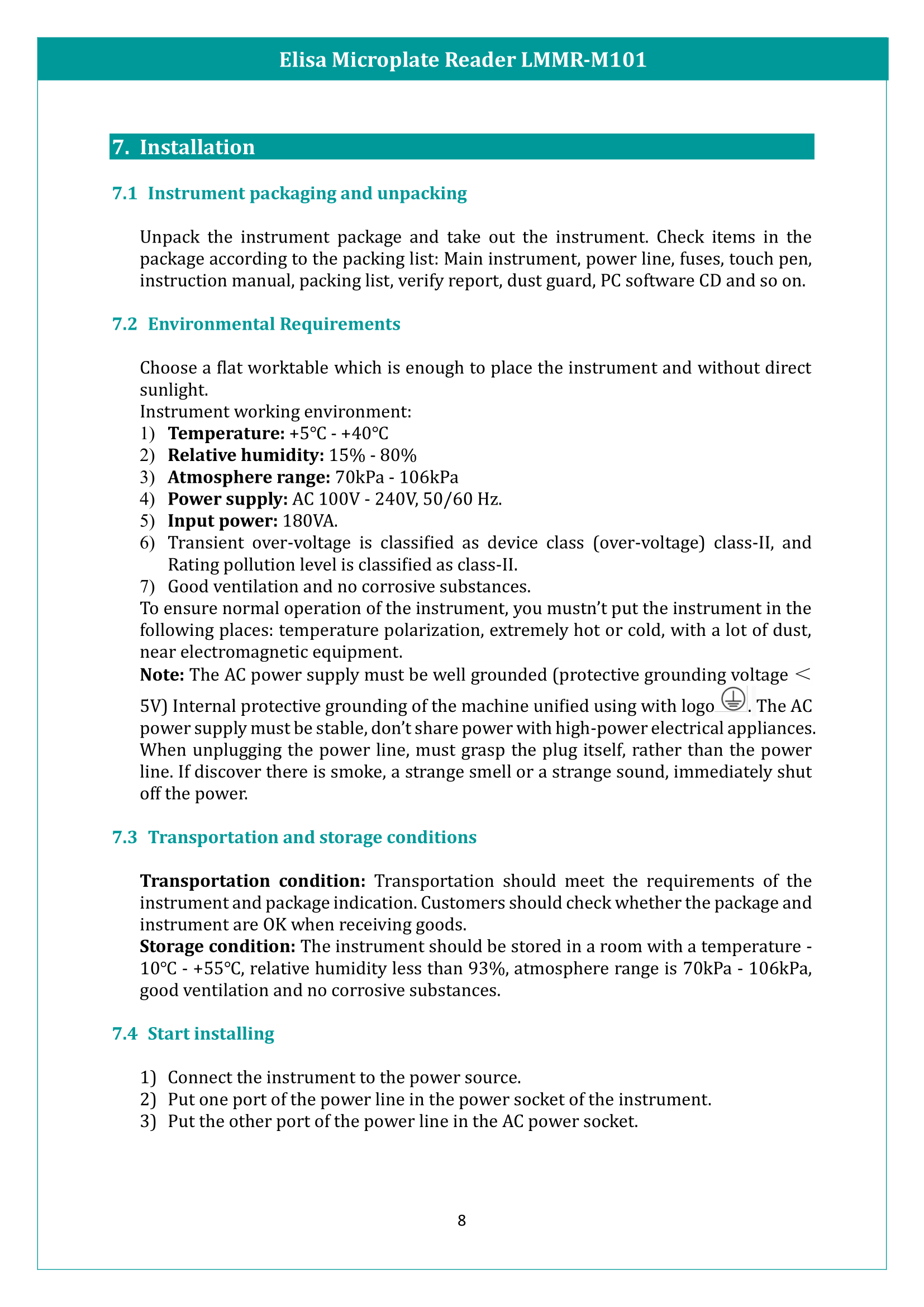 ELISA Microplate Reader LMMR-M101 Manual