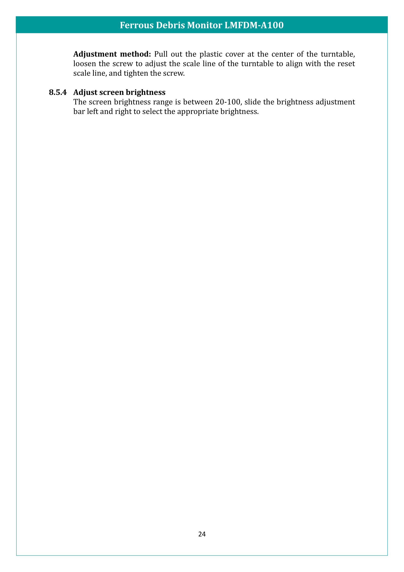 Ferrous Debris Monitor LMFDM-A100 Manual