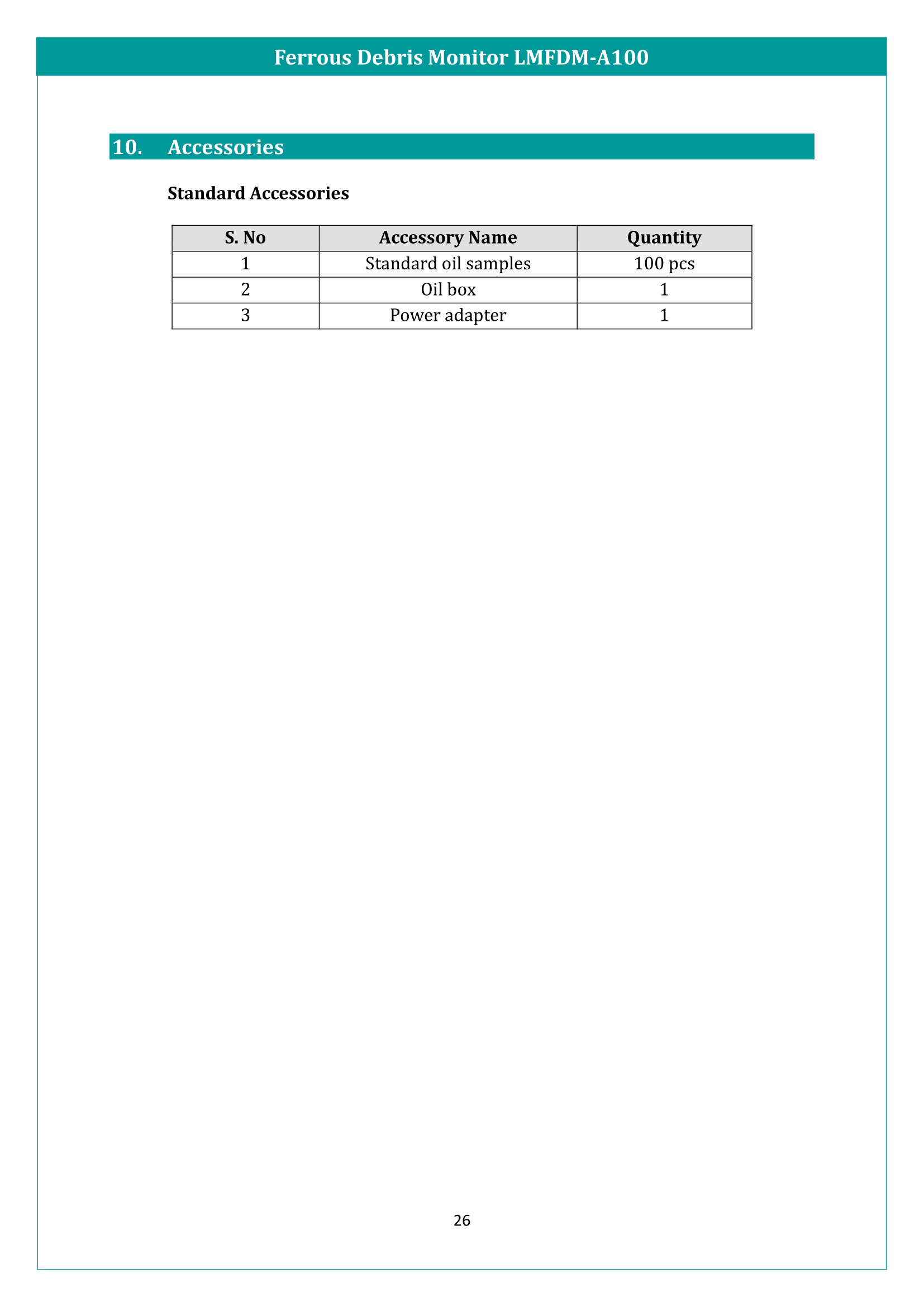 Ferrous Debris Monitor LMFDM-A100 Manual