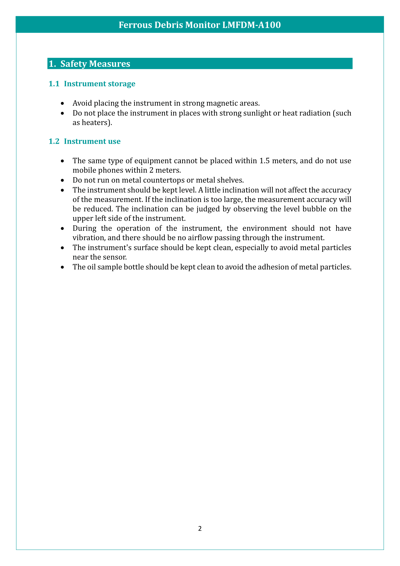 Ferrous Debris Monitor LMFDM-A100 Manual