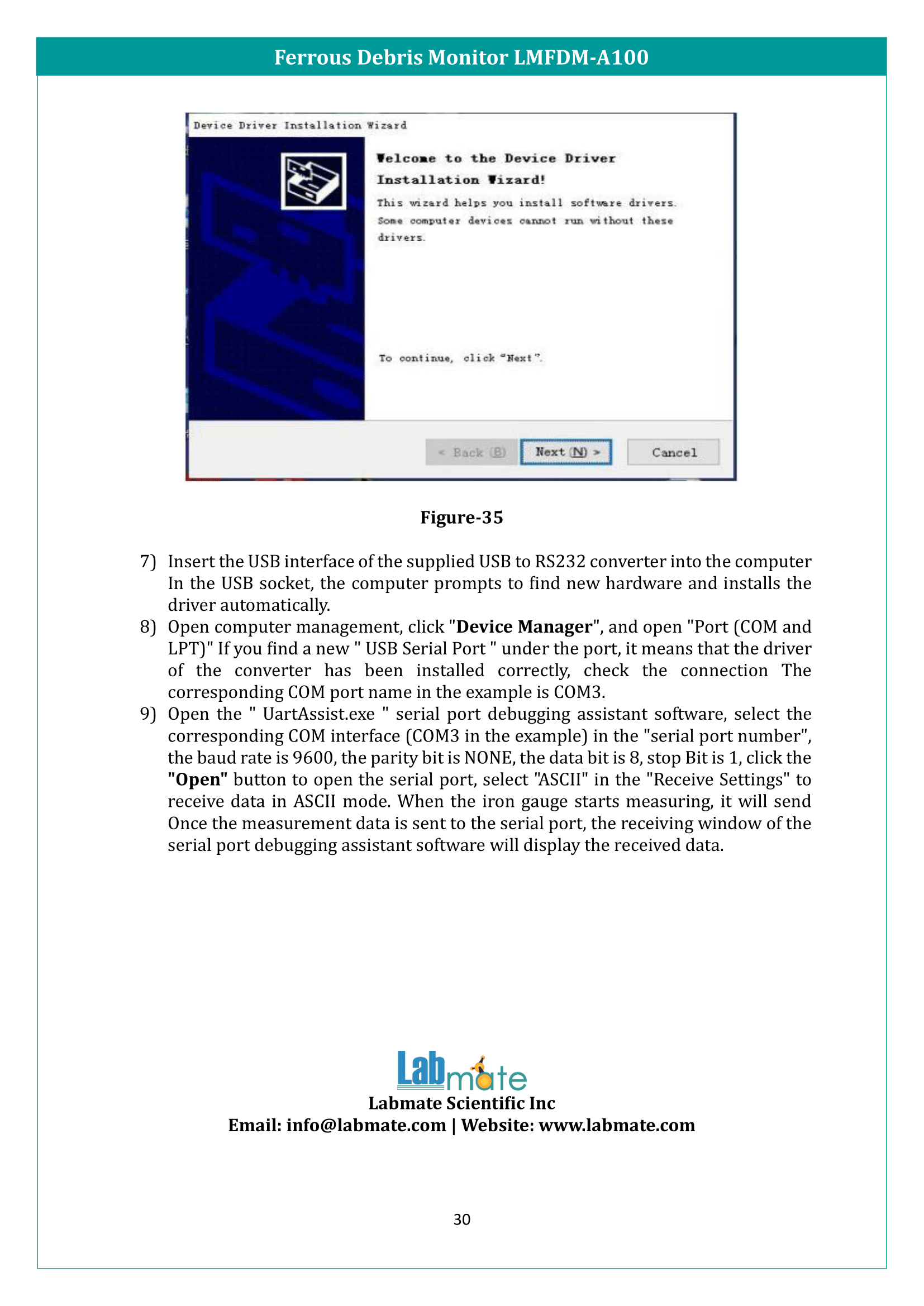 Ferrous Debris Monitor LMFDM-A100 Manual