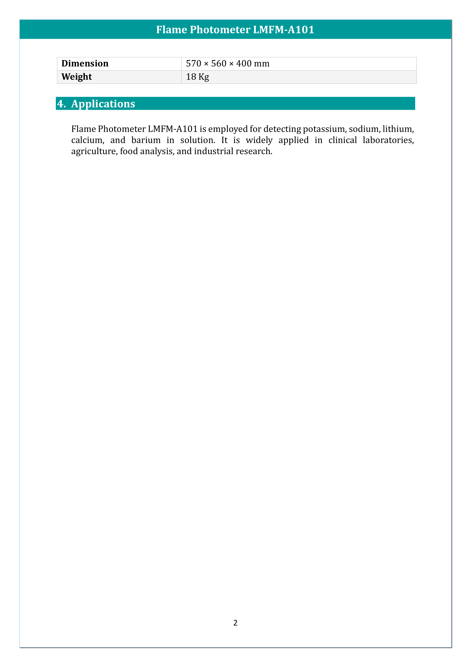 Flame Photometer LMFM-A101 Manual