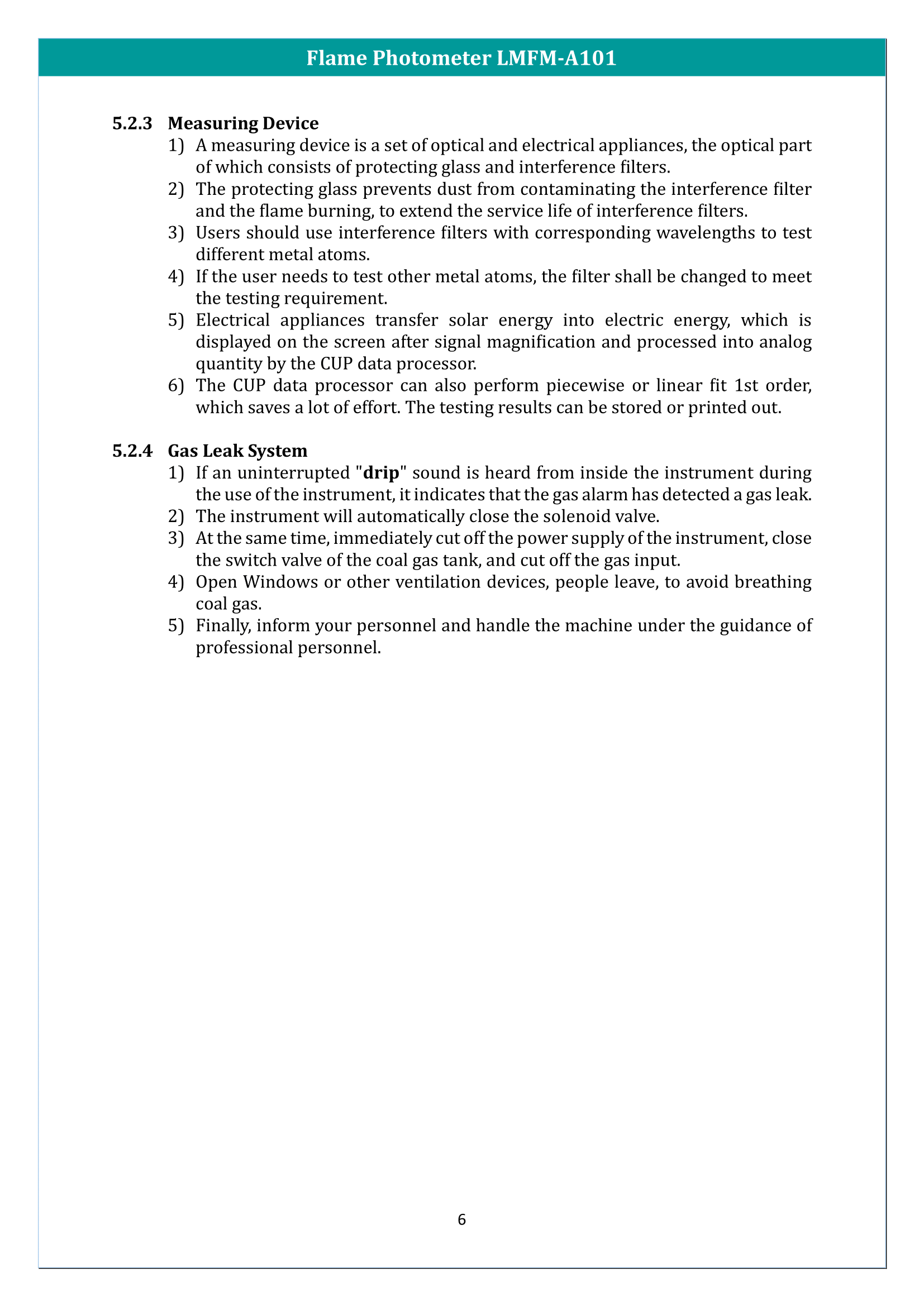 Flame Photometer LMFM-A101 Manual