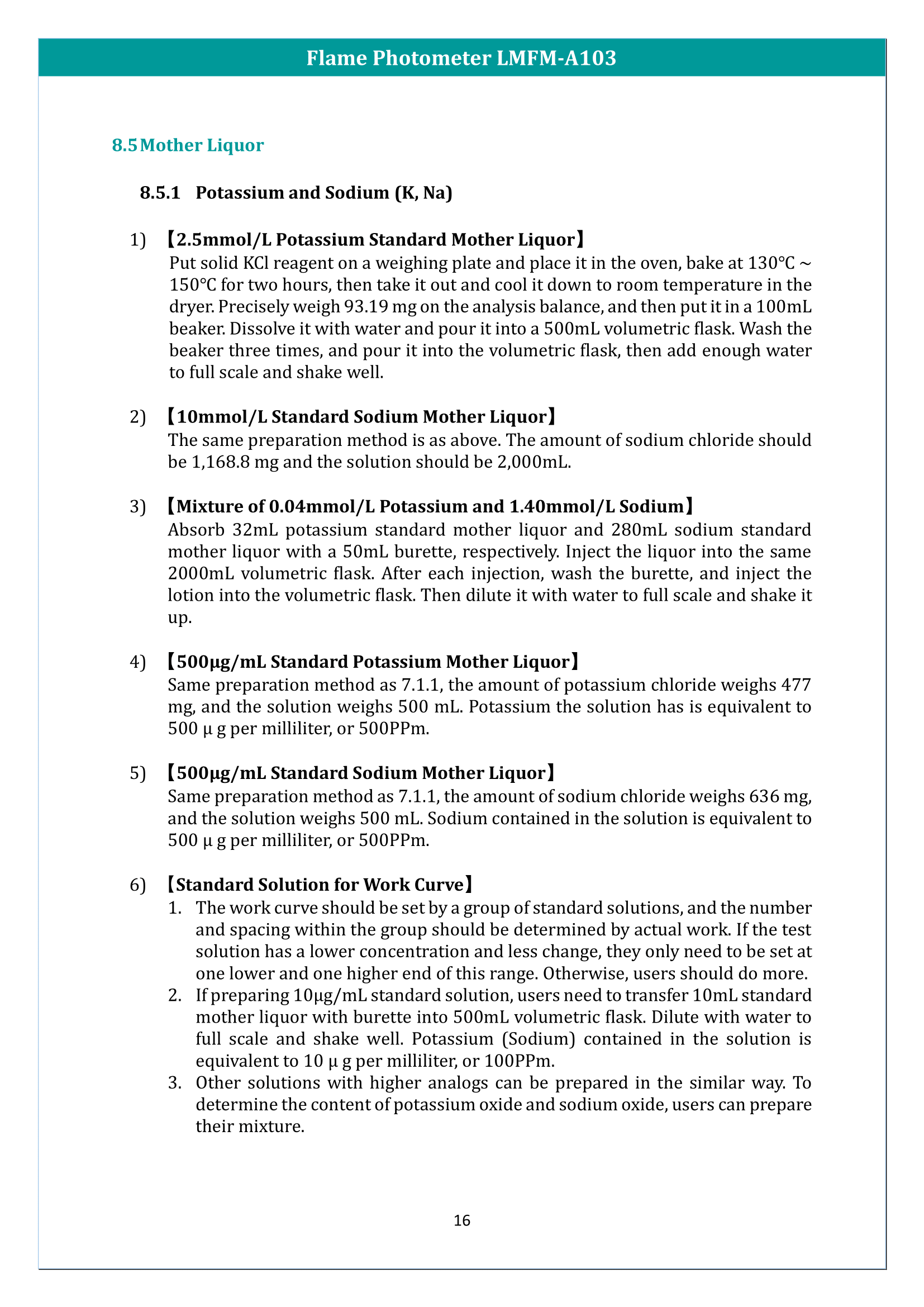 Flame Photometer LMFM-A102 Manual