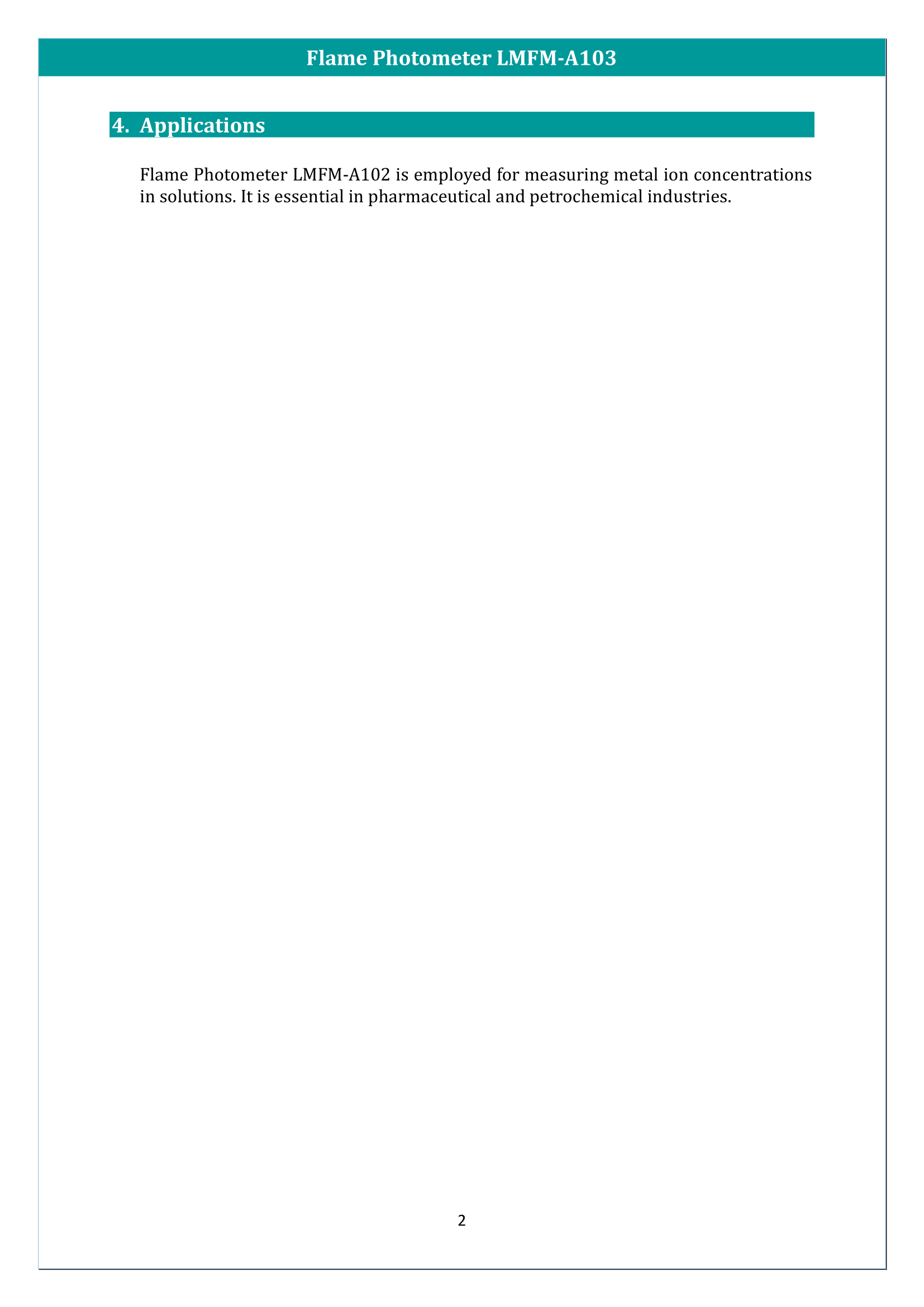 Flame Photometer LMFM-A102 Manual