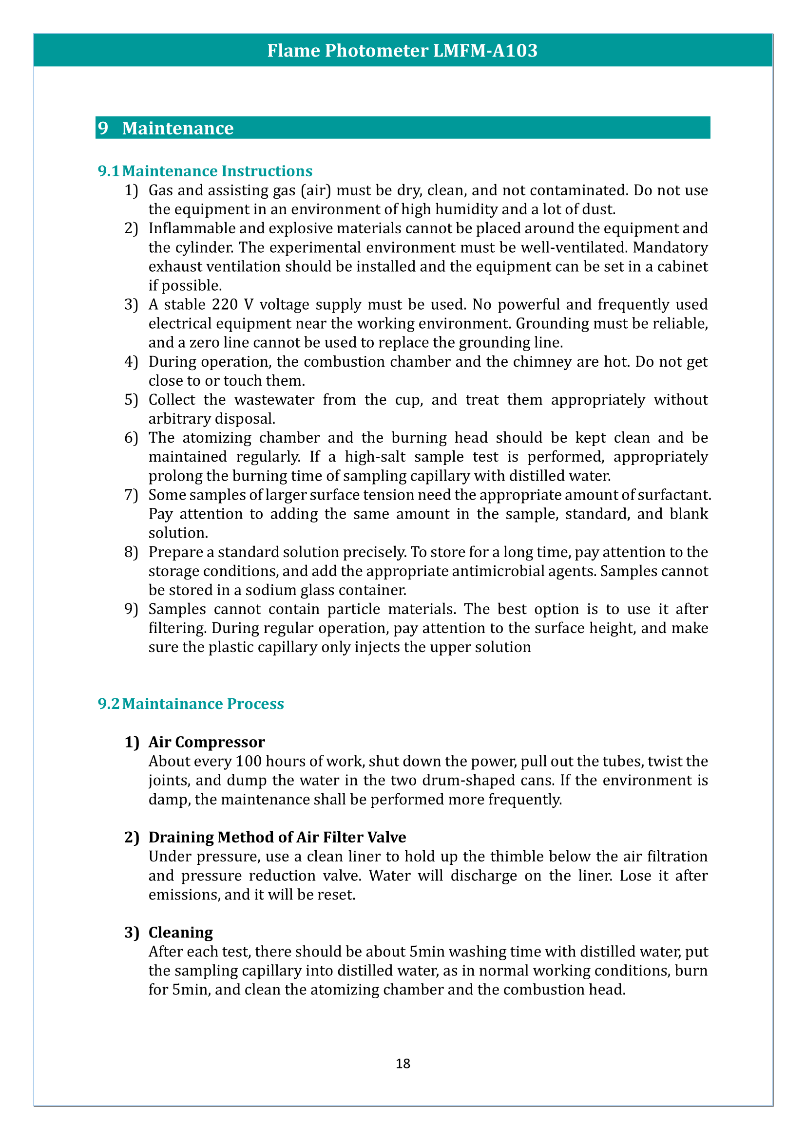 Flame Photometer LMFM-A103 Manual