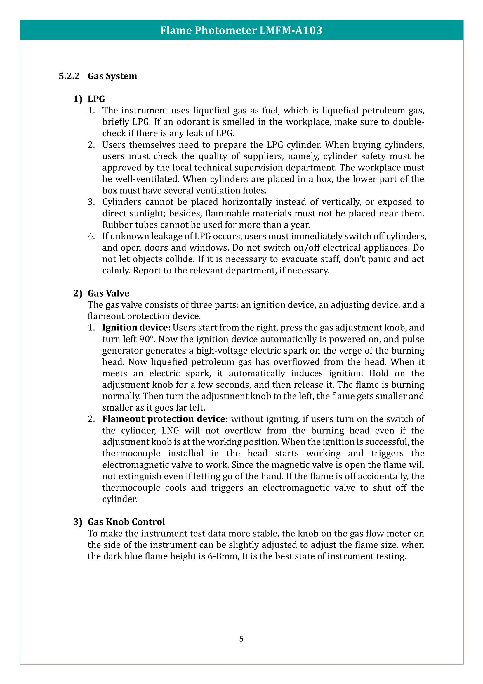 Flame Photometer LMFM-A103 Manual