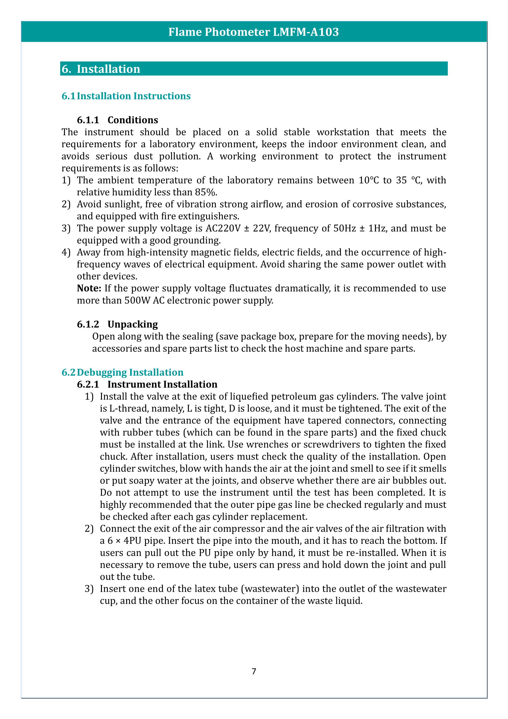 Flame Photometer LMFM-A103 Manual