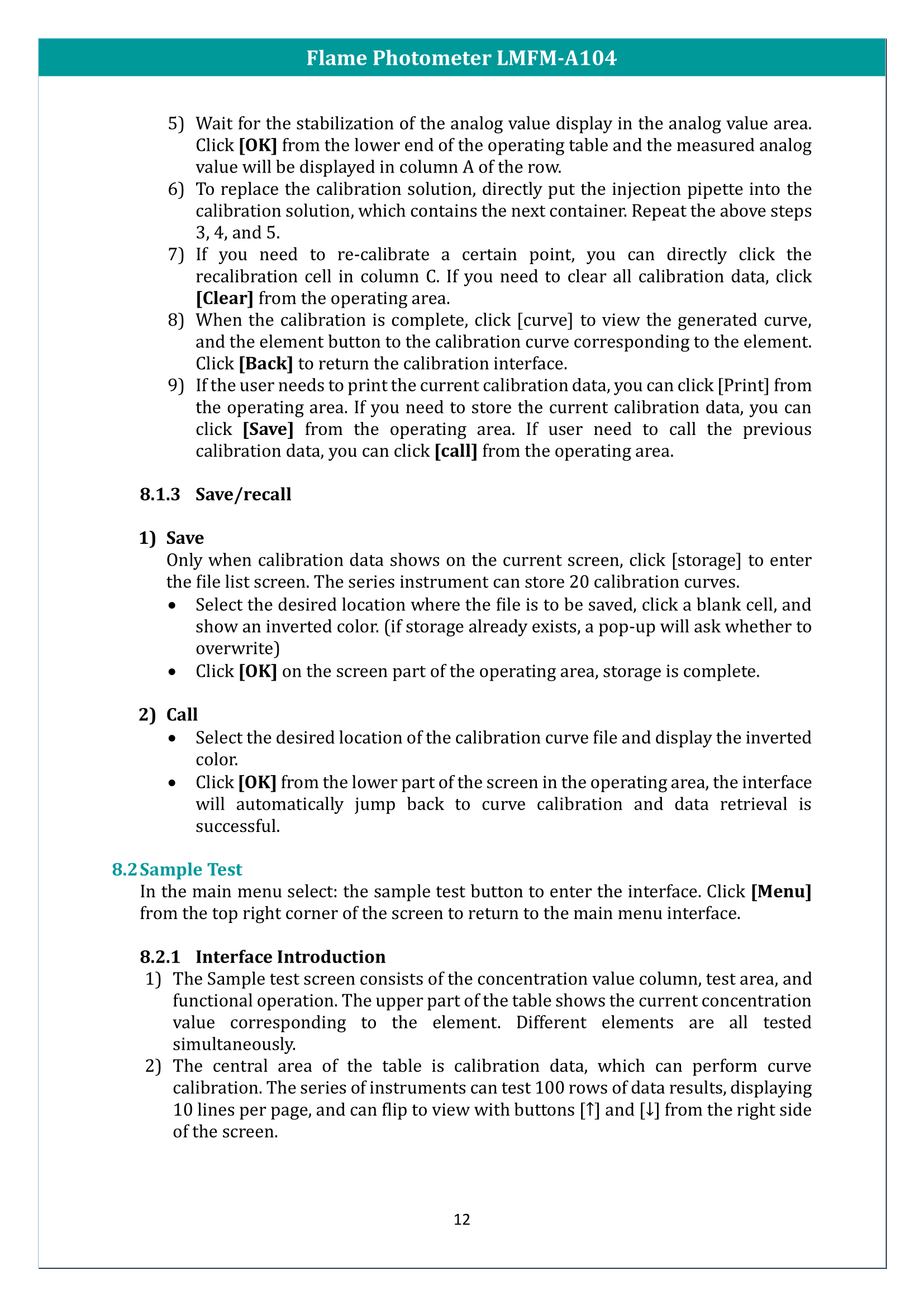 Flame Photometer LMFM-A104 Manual