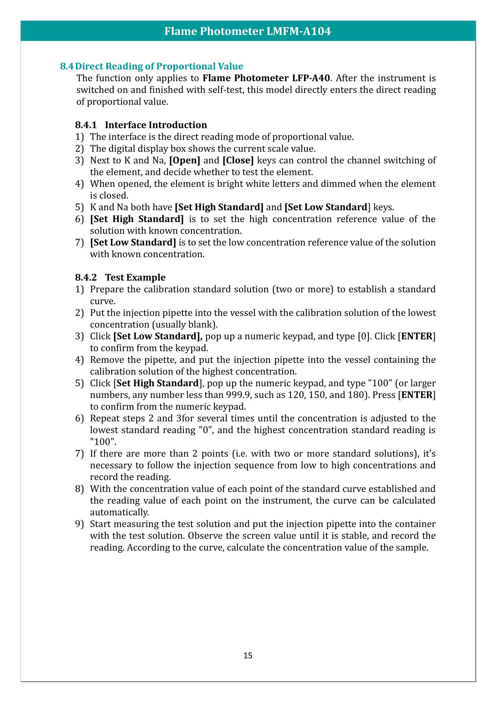 Flame Photometer LMFM-A104 Manual