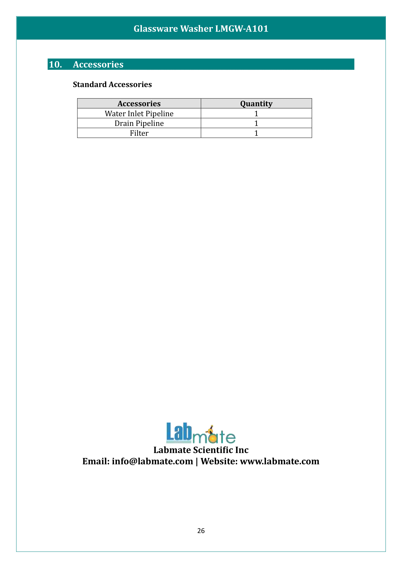Glassware Washer LMGW-A101 Manual
