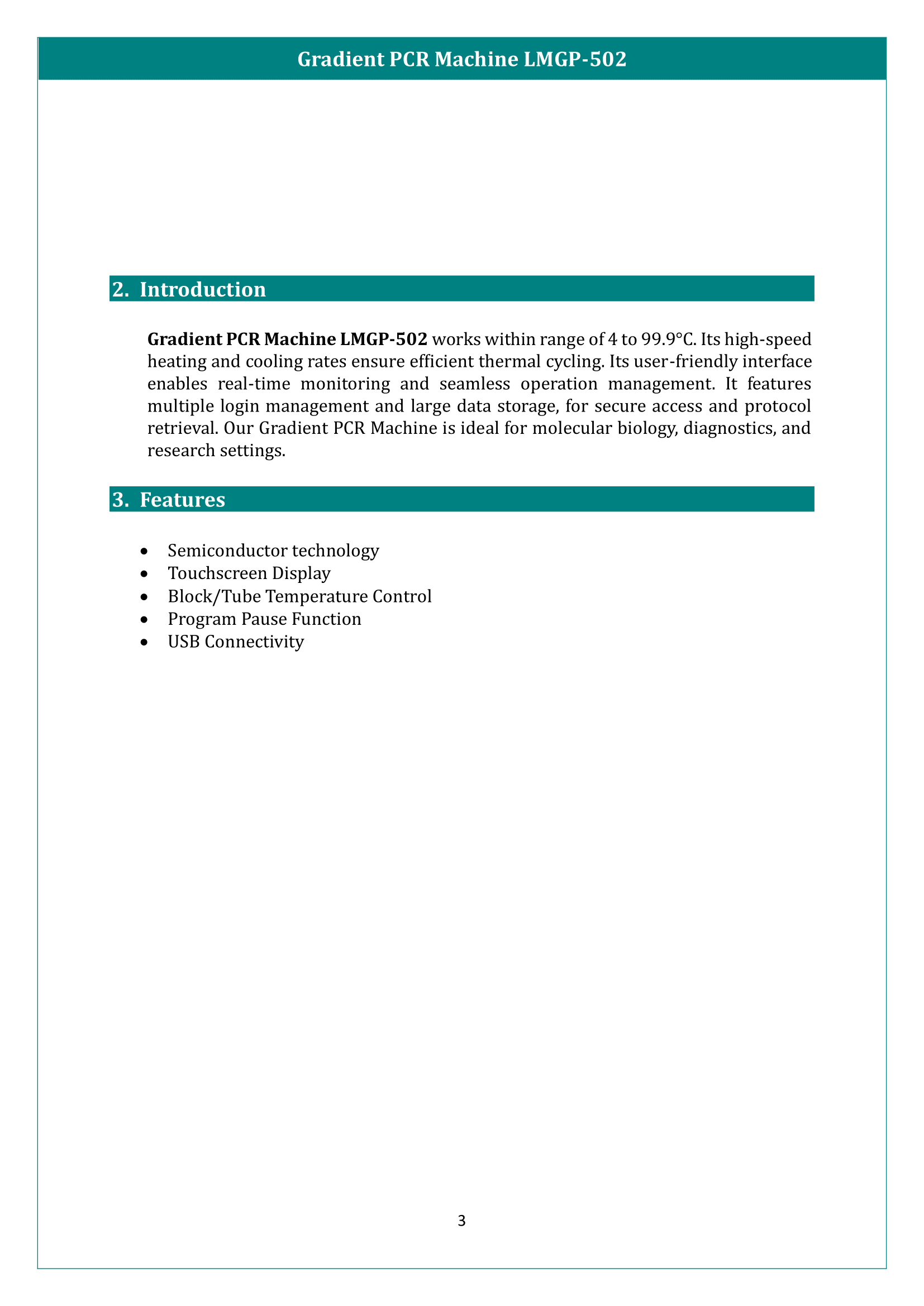 Gradient PCR Machine LMGP-502 Manual
