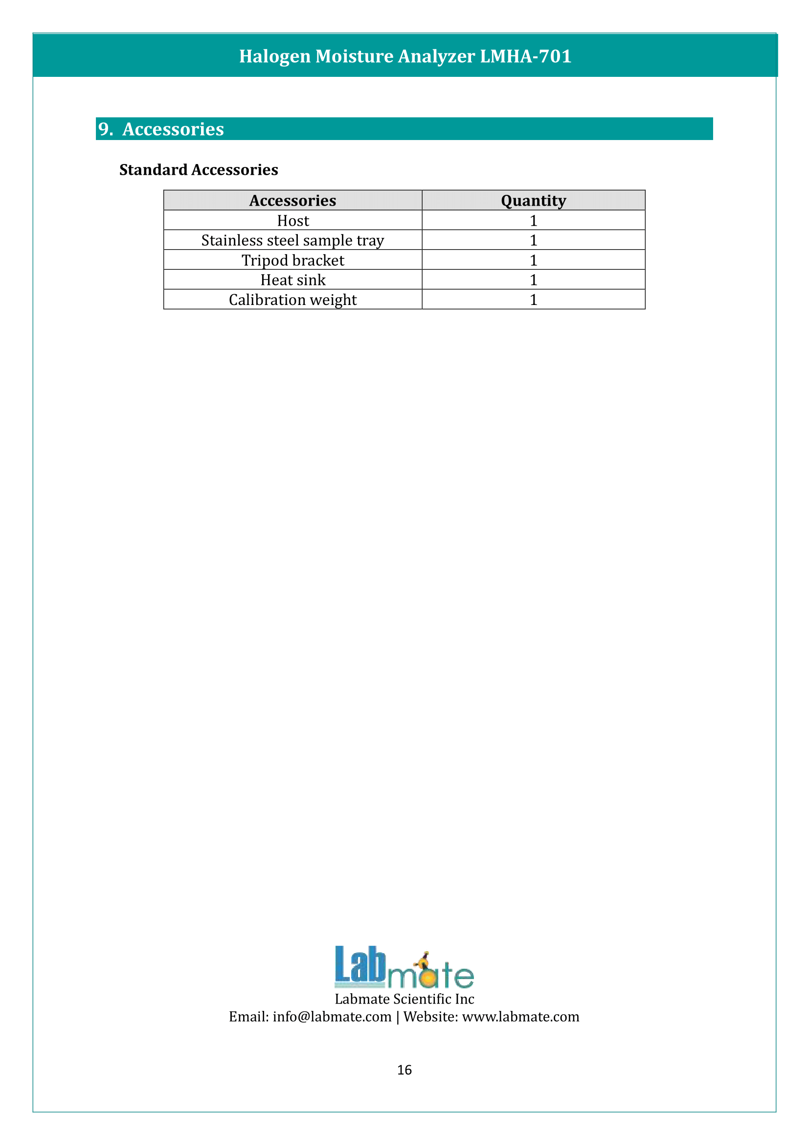 Halogen Moisture Analyzer LMHA-701 Manual