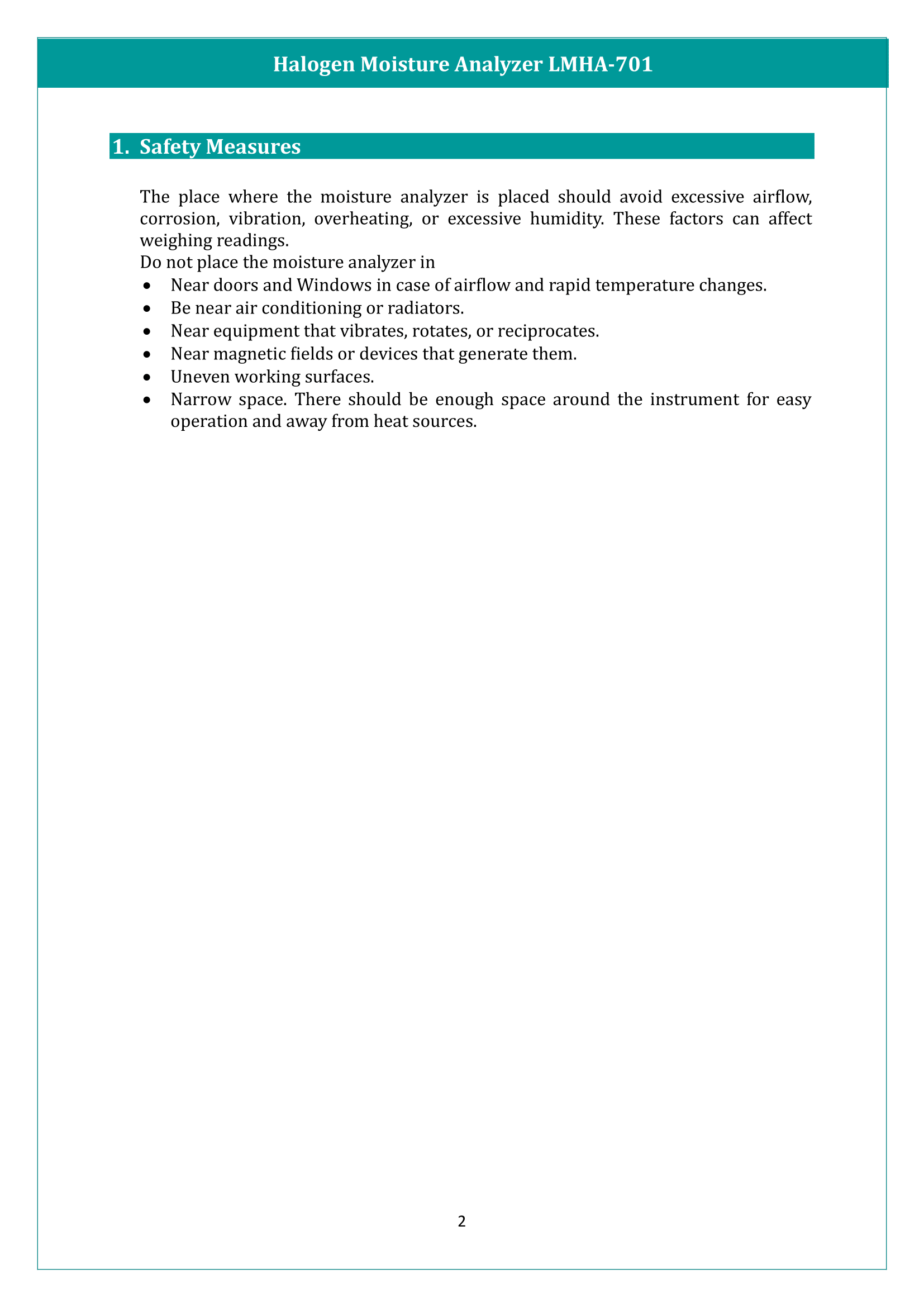 Halogen Moisture Analyzer LMHA-701 Manual
