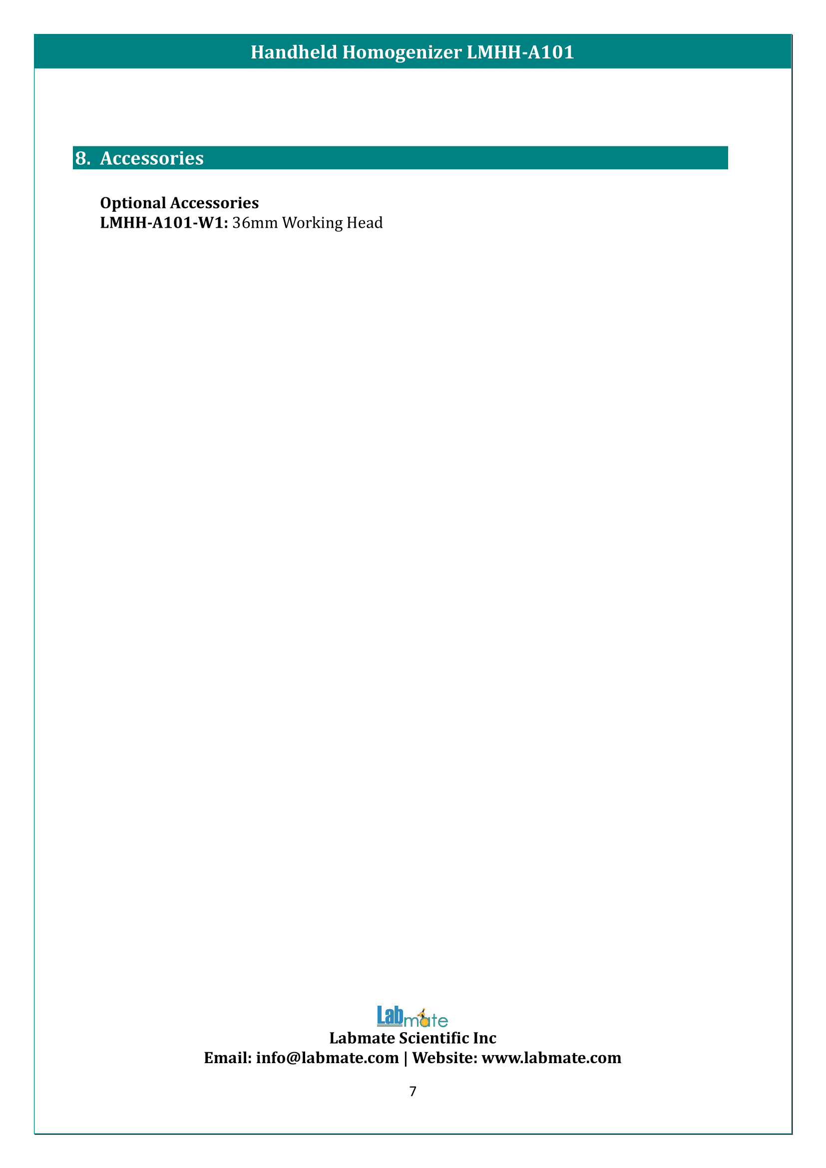 Handheld Homogenizer LMHH-A101 Manual