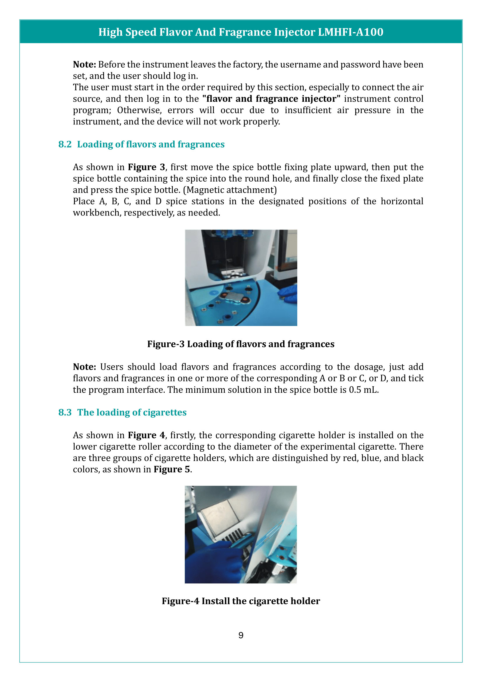 High Speed Flavor and Fragrance Injector LMHFI-A100 Manual